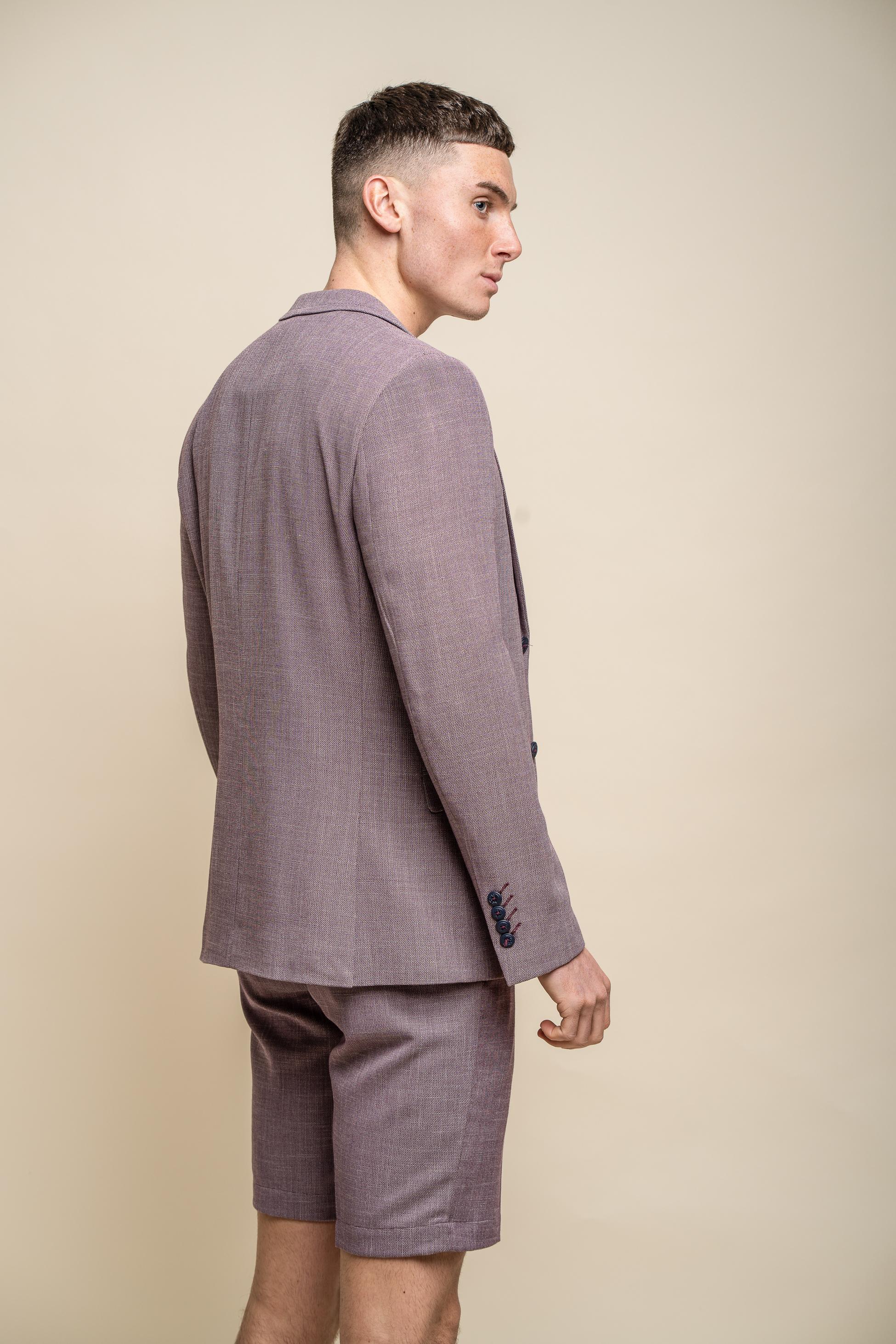 Men's Mid Rise Slim Fit Shorts- MIAMI - Lilac - Image 8