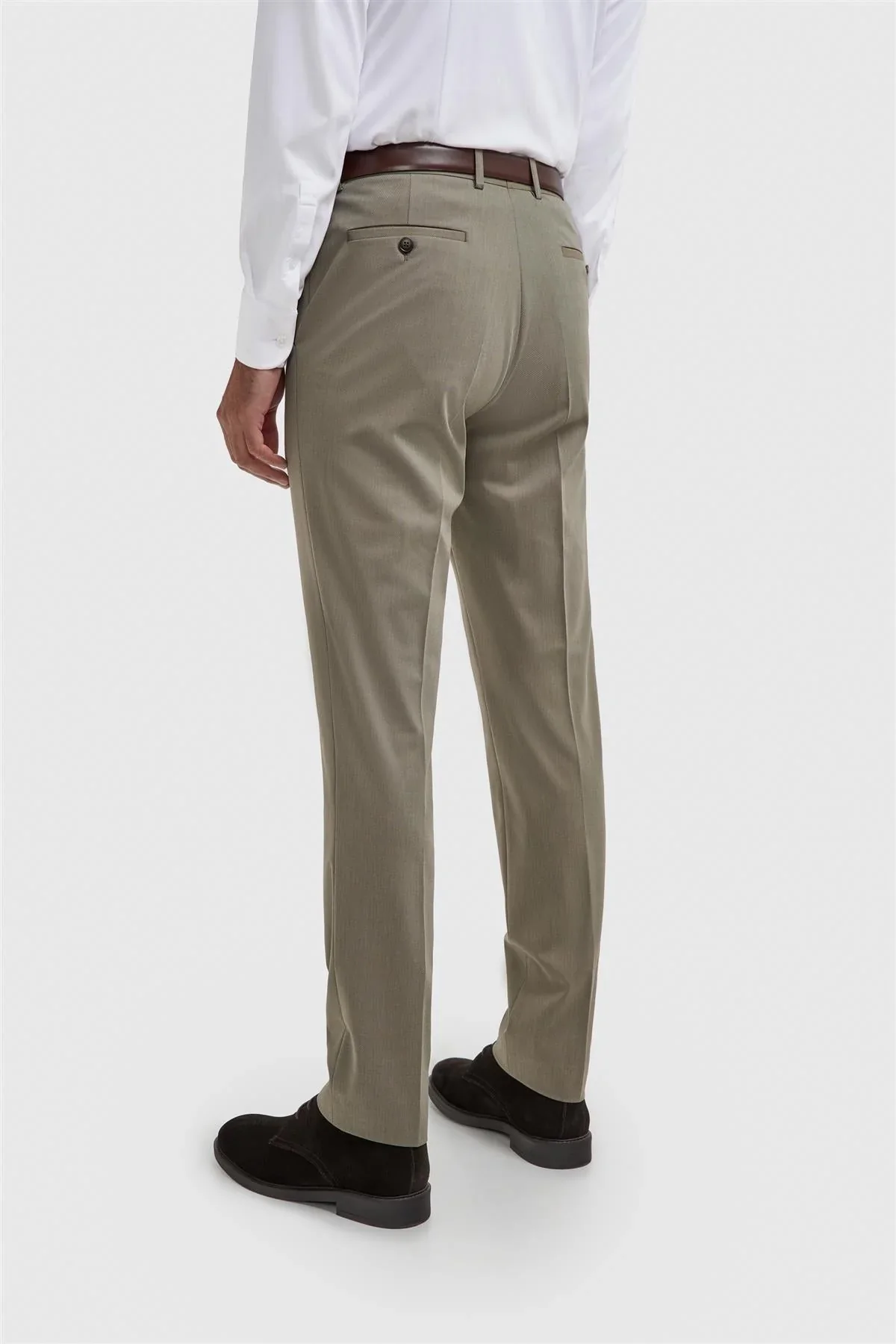 Men’s Premium Twill Trousers - Donatella - Sage Green - Image 3