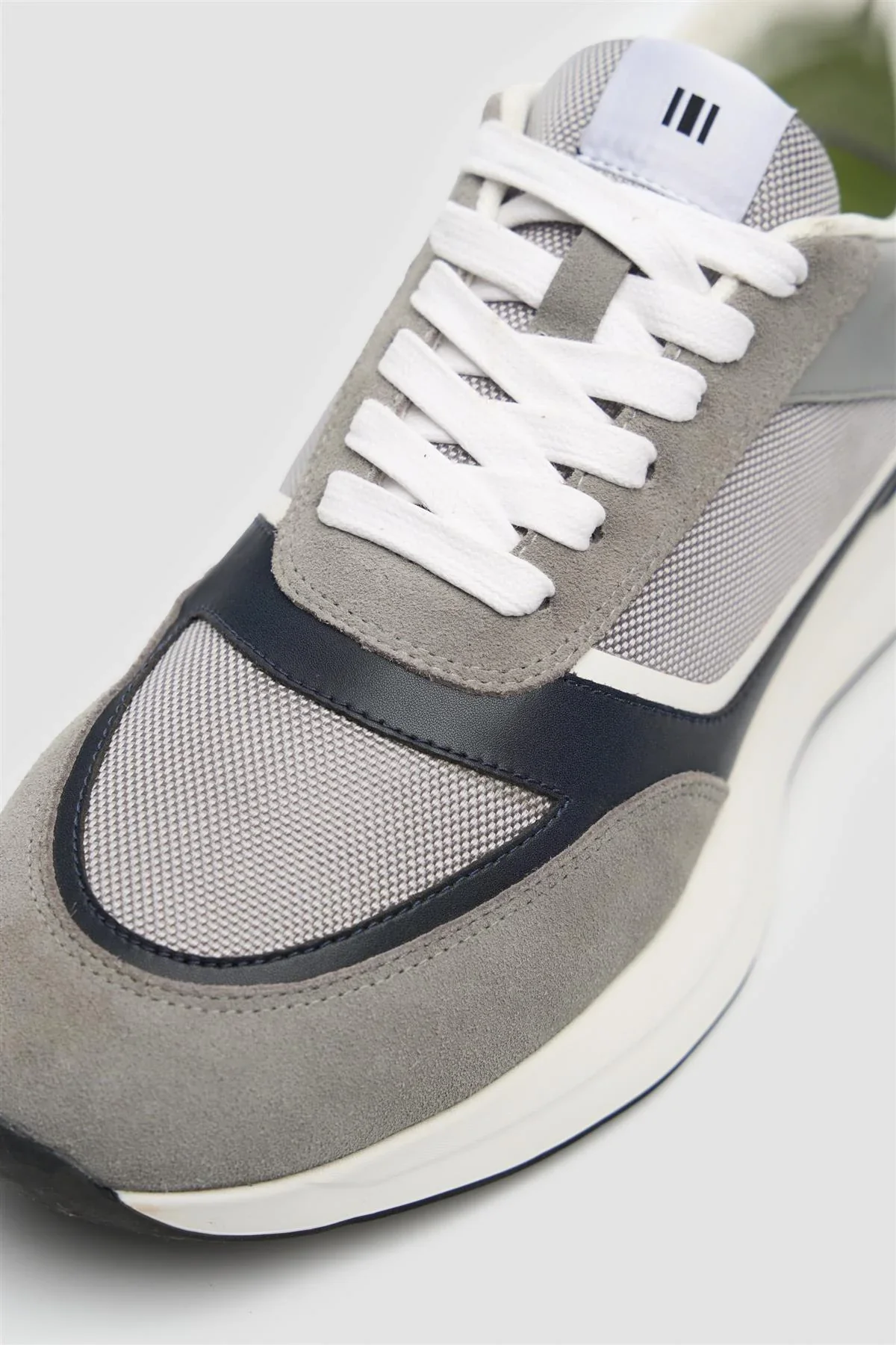 Men’s Retro Lace Up Trainers - Brisbane - Grey - Image 4