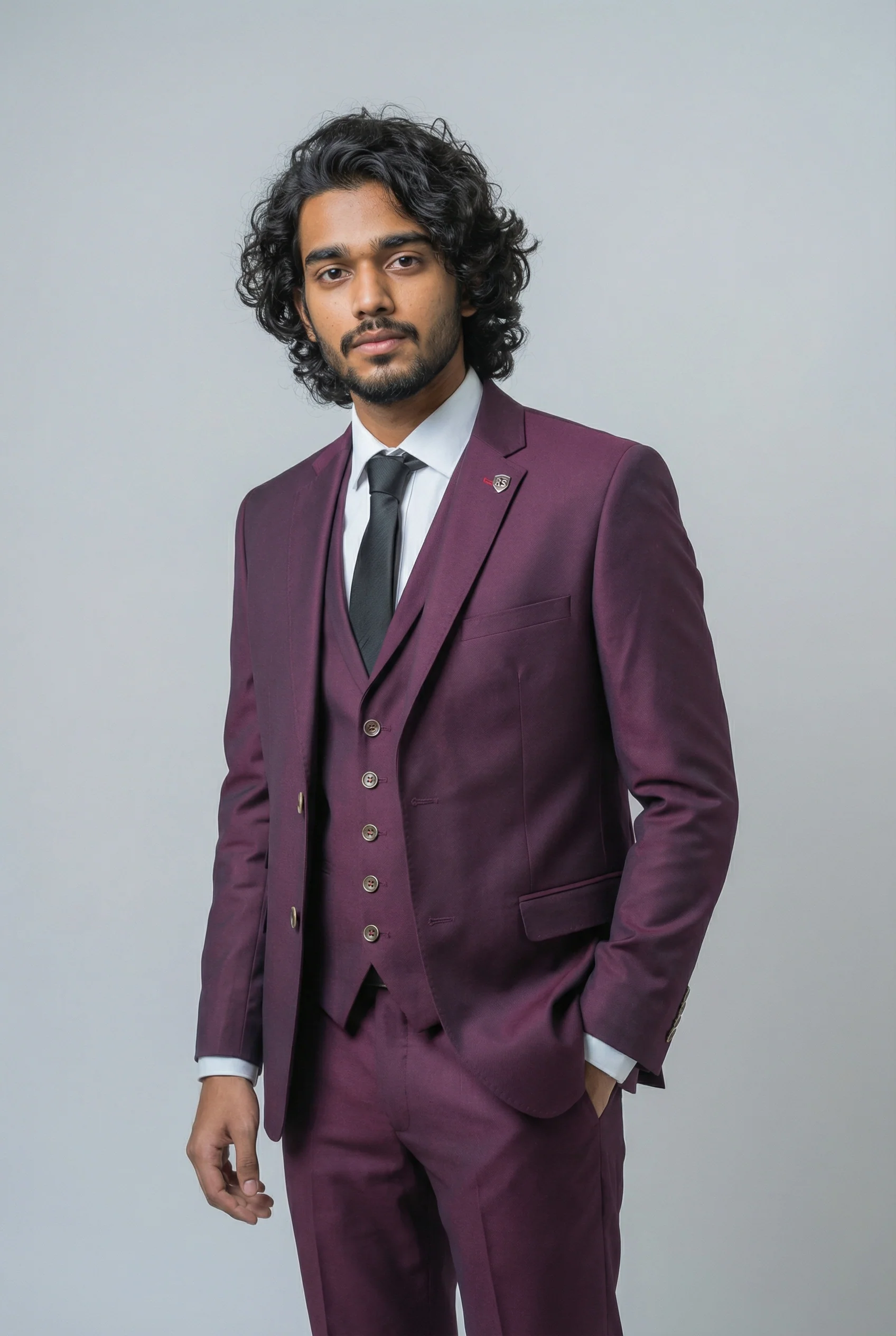 Men's Lincoln Slim Fit Burgundy Suit - Image 3