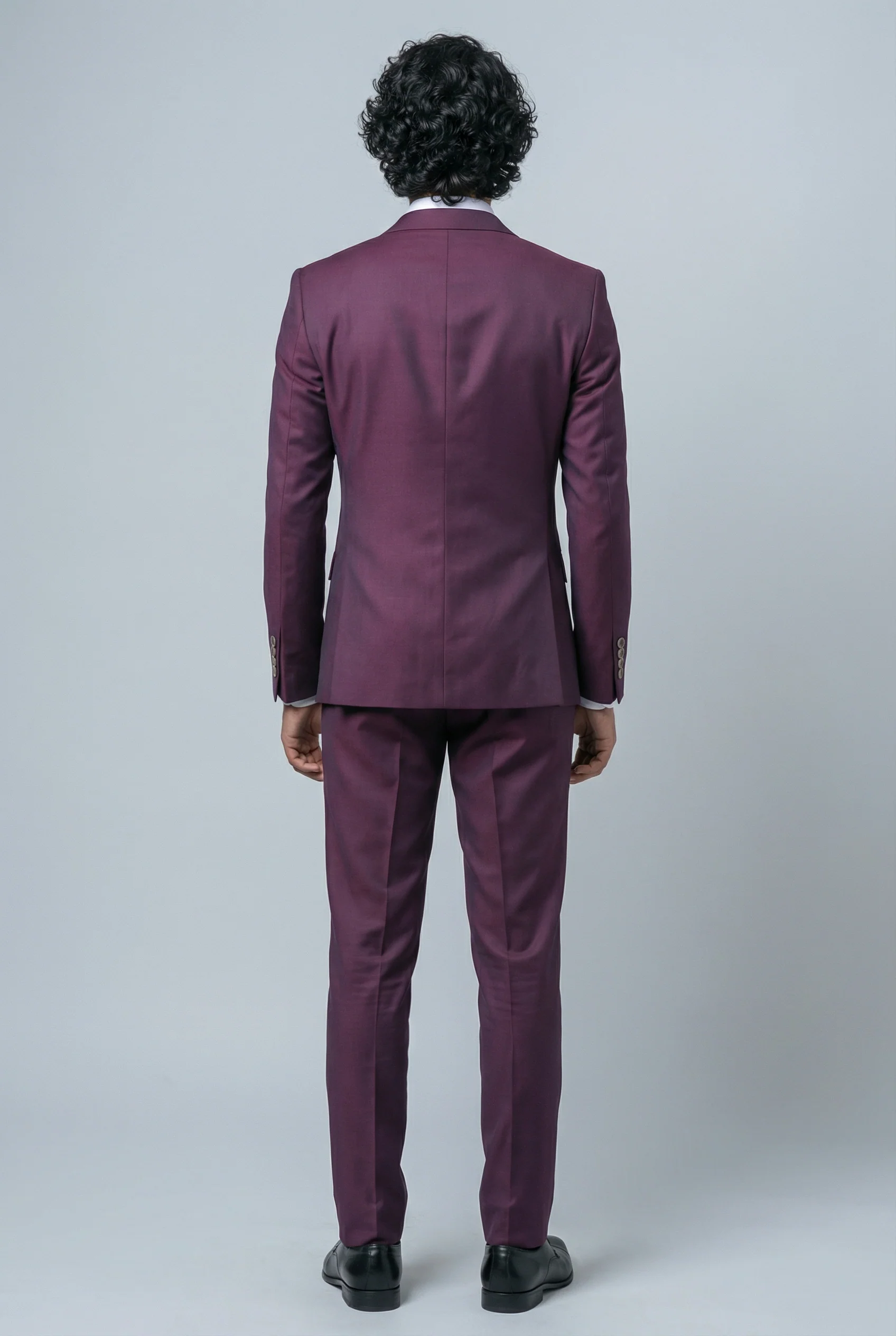 Men's Lincoln Slim Fit Burgundy Suit - Image 4