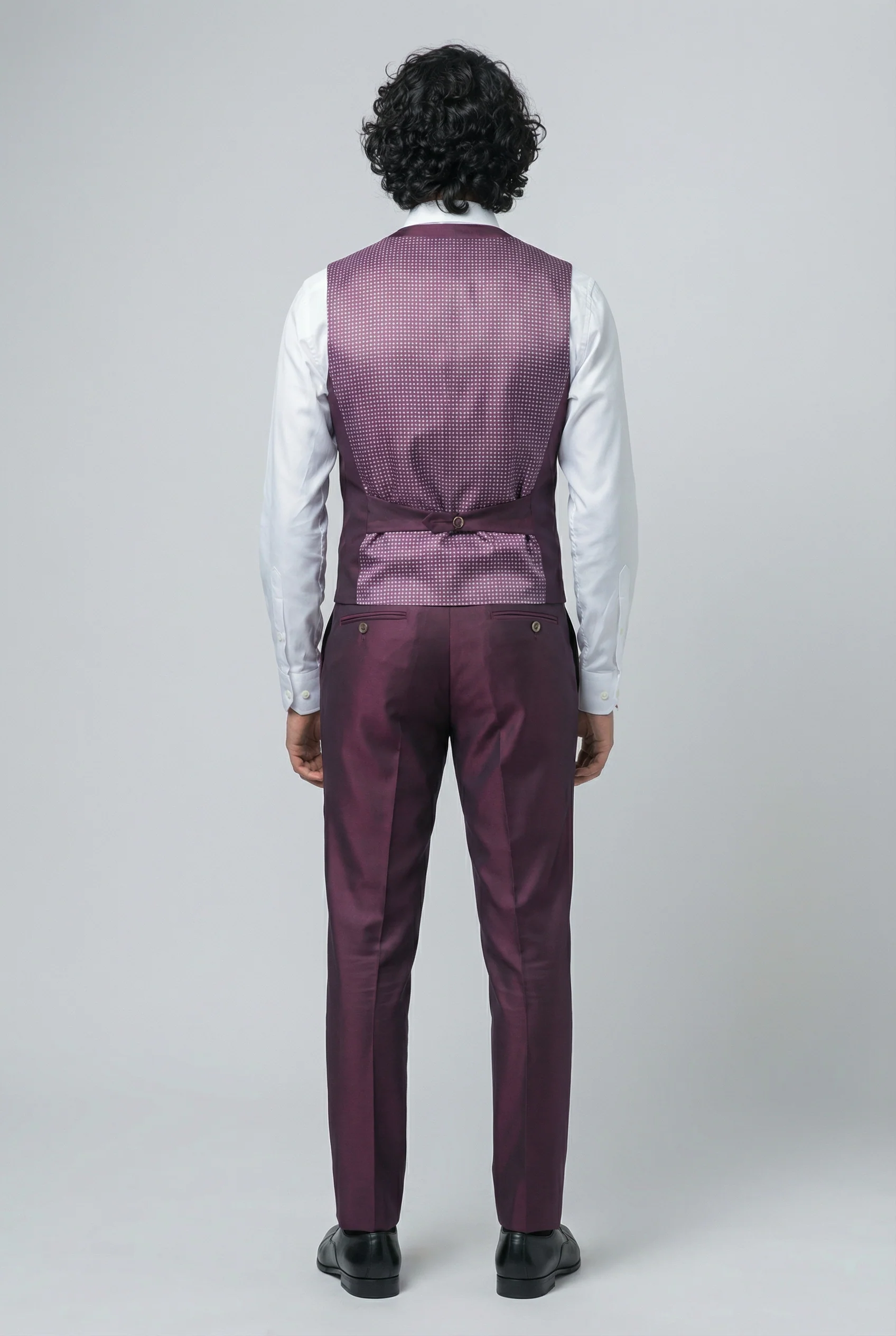 Men's Lincoln Slim Fit Burgundy Suit - Image 6
