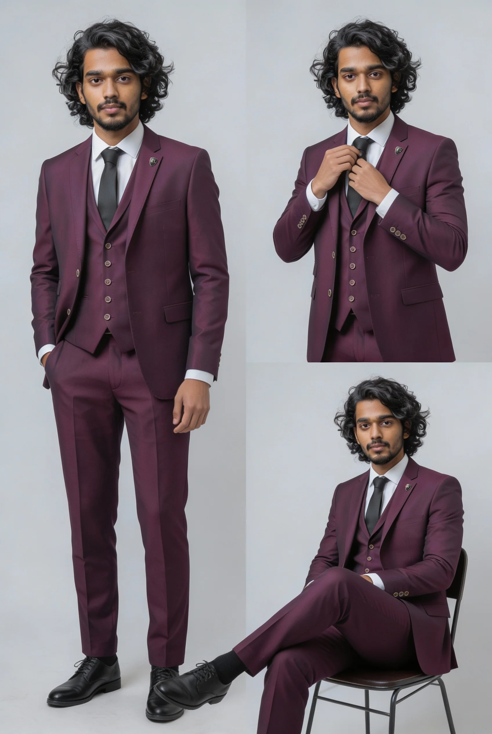 Men's Lincoln Slim Fit Burgundy Suit - Image 9