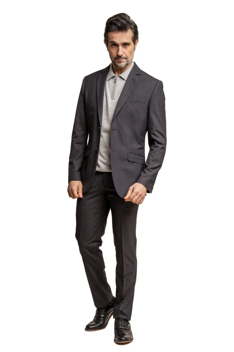 Men's Slim Fit Formal Suit Jacket - SEEBA Graphite - Dark Grey - Image 3