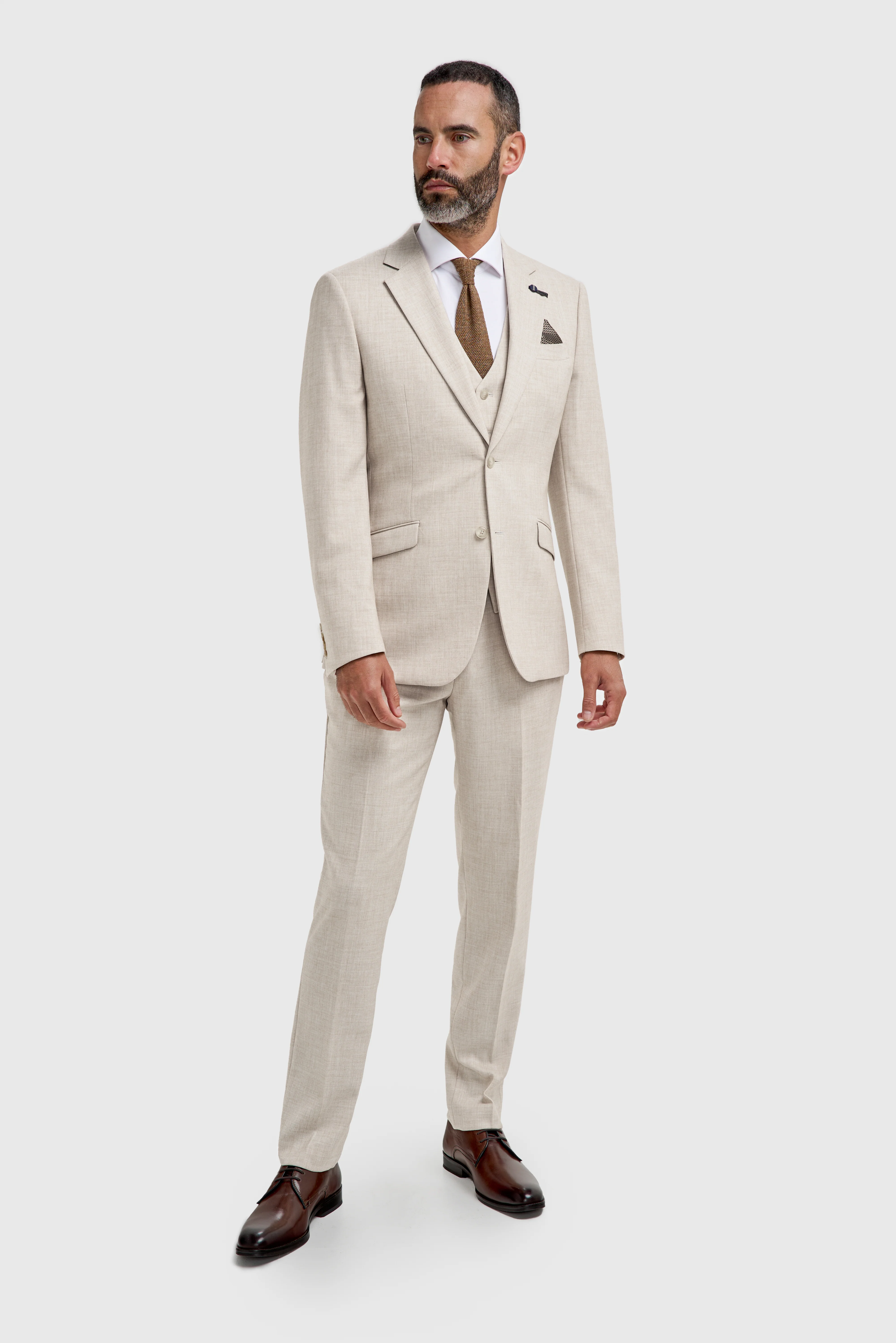 Men’s Slim Fit Formal Blazer - Malibu – Beige - Image 2