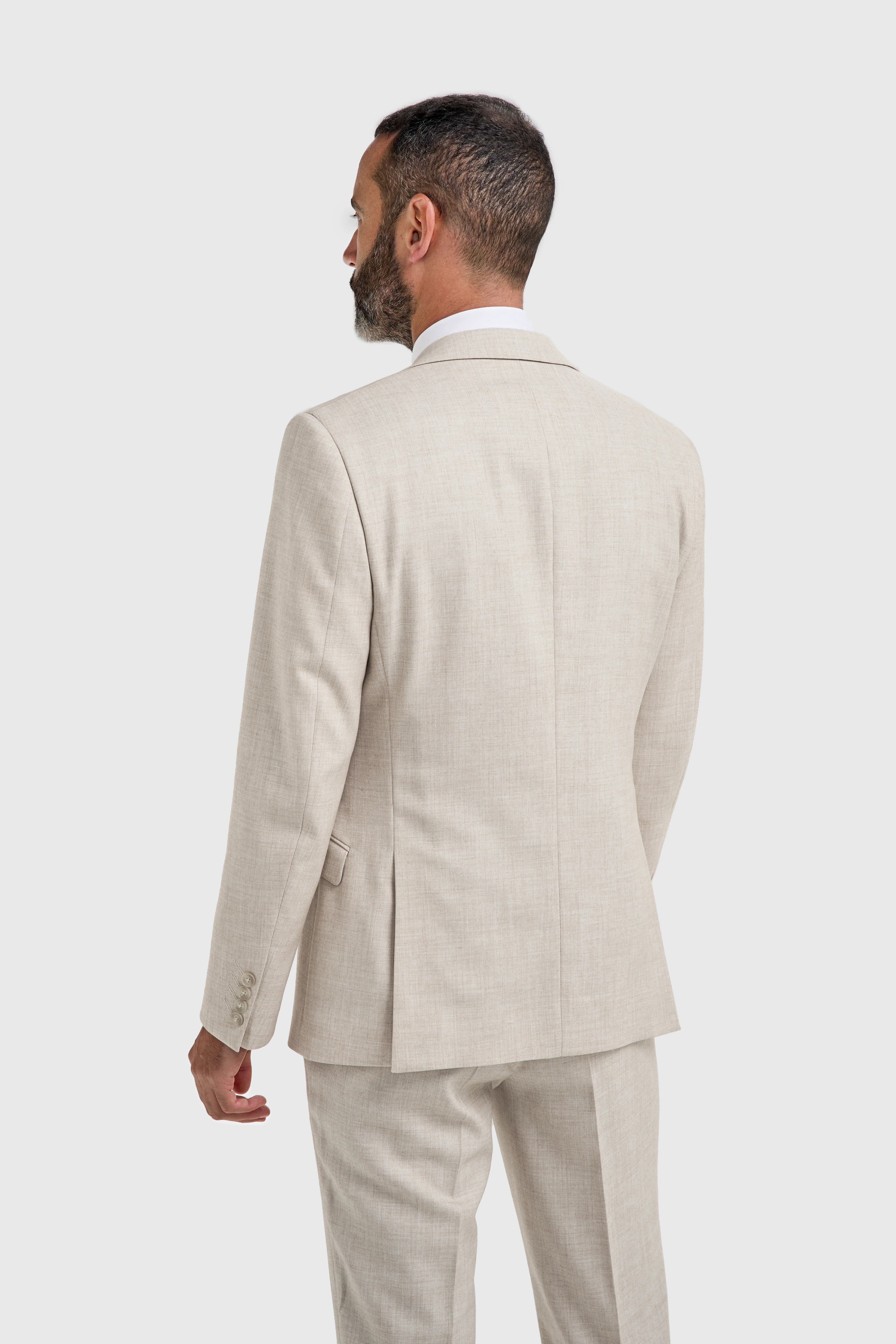 Men’s Slim Fit Formal Blazer - Malibu – Beige - Image 3