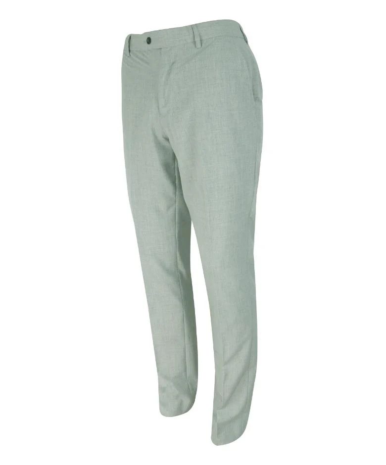 Men's Slim Fit Formal Ivory Trousers - VENETO - Light Grey - Image 2