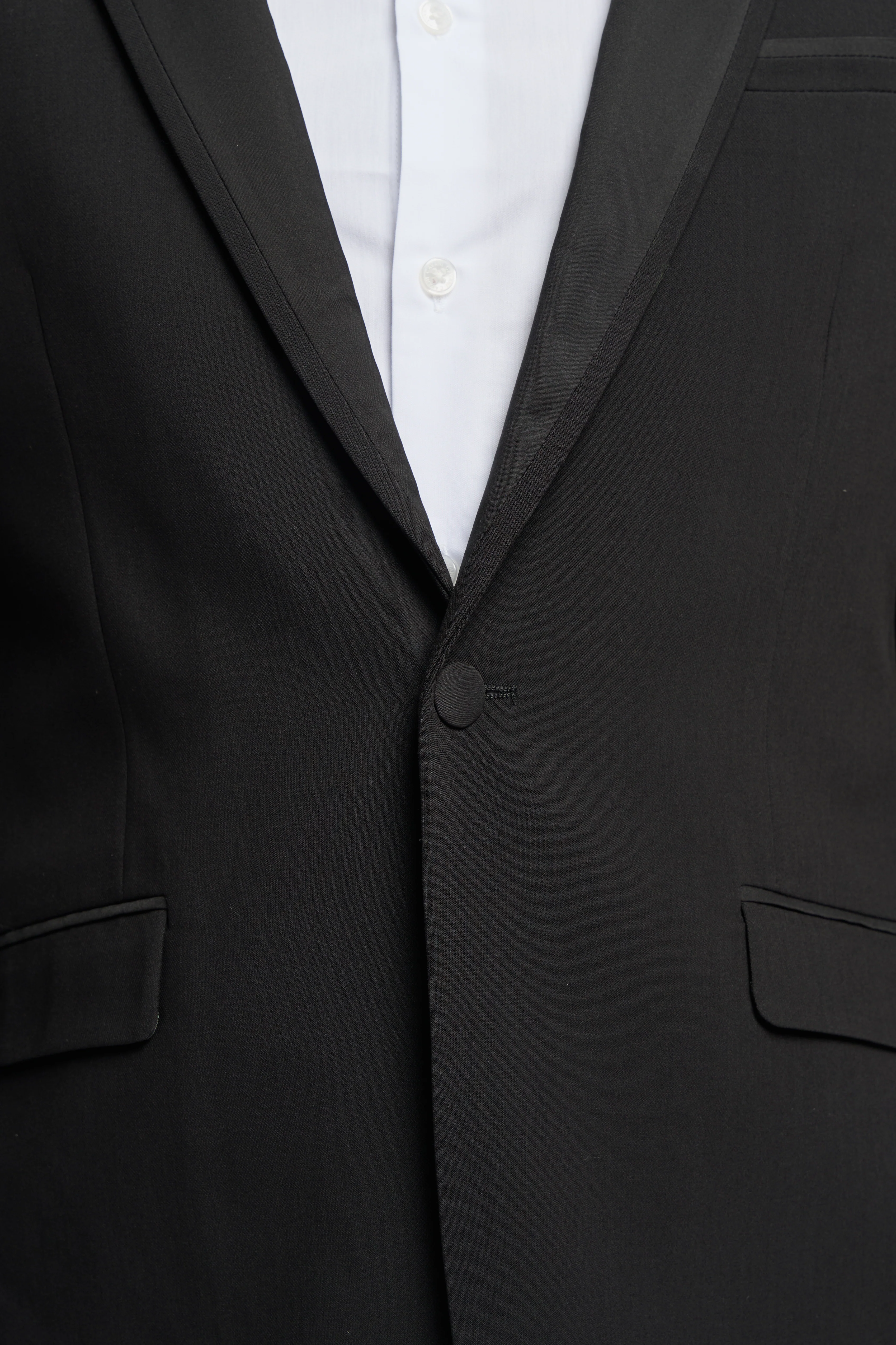 Men's Slim Fit Tuxedo Black Suit - Black - Image 7
