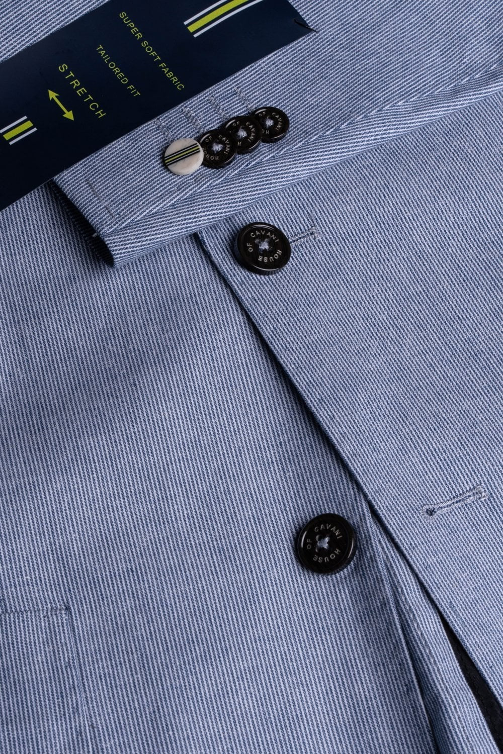 Men's Slim Fit Textured Suit Jacket - FREDRIK Blue - Blue - Image 5