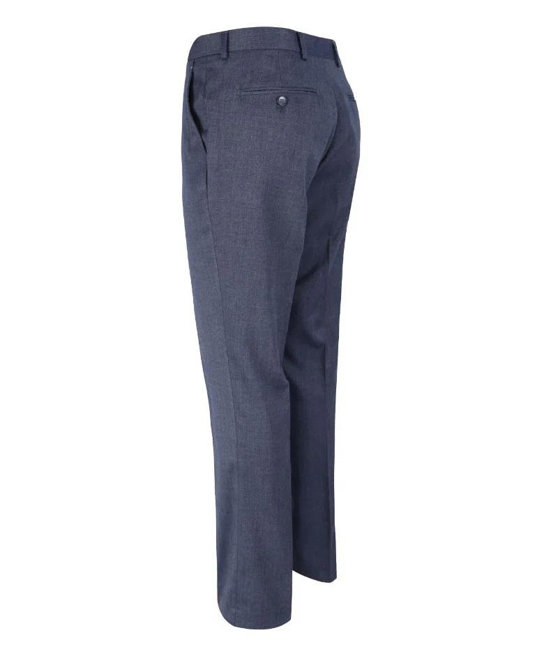 Men's Slim Fit Smart Trousers - STEELE Blue - Steel Blue - Image 4