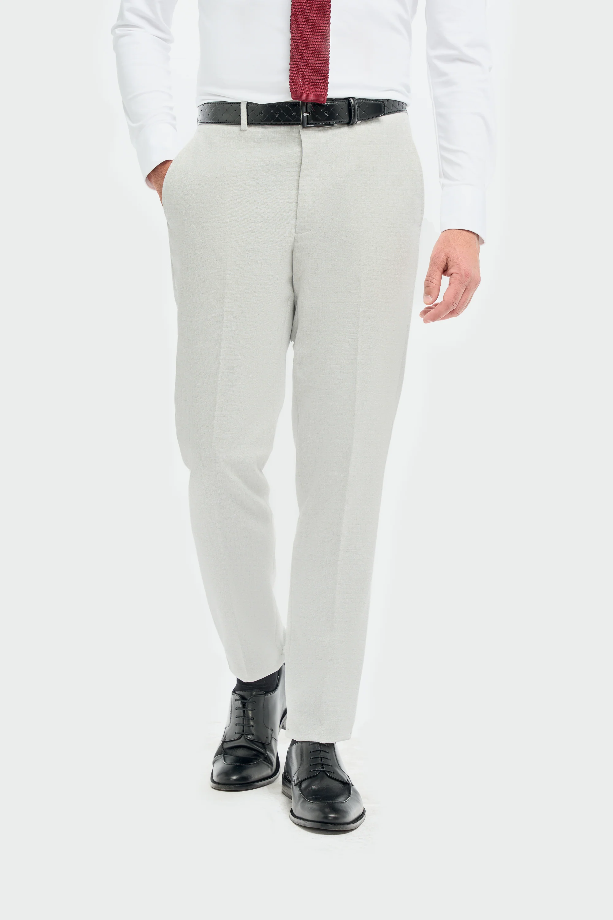 Men’s Slim Fit Textured Formal Trousers - Tropez - Slate