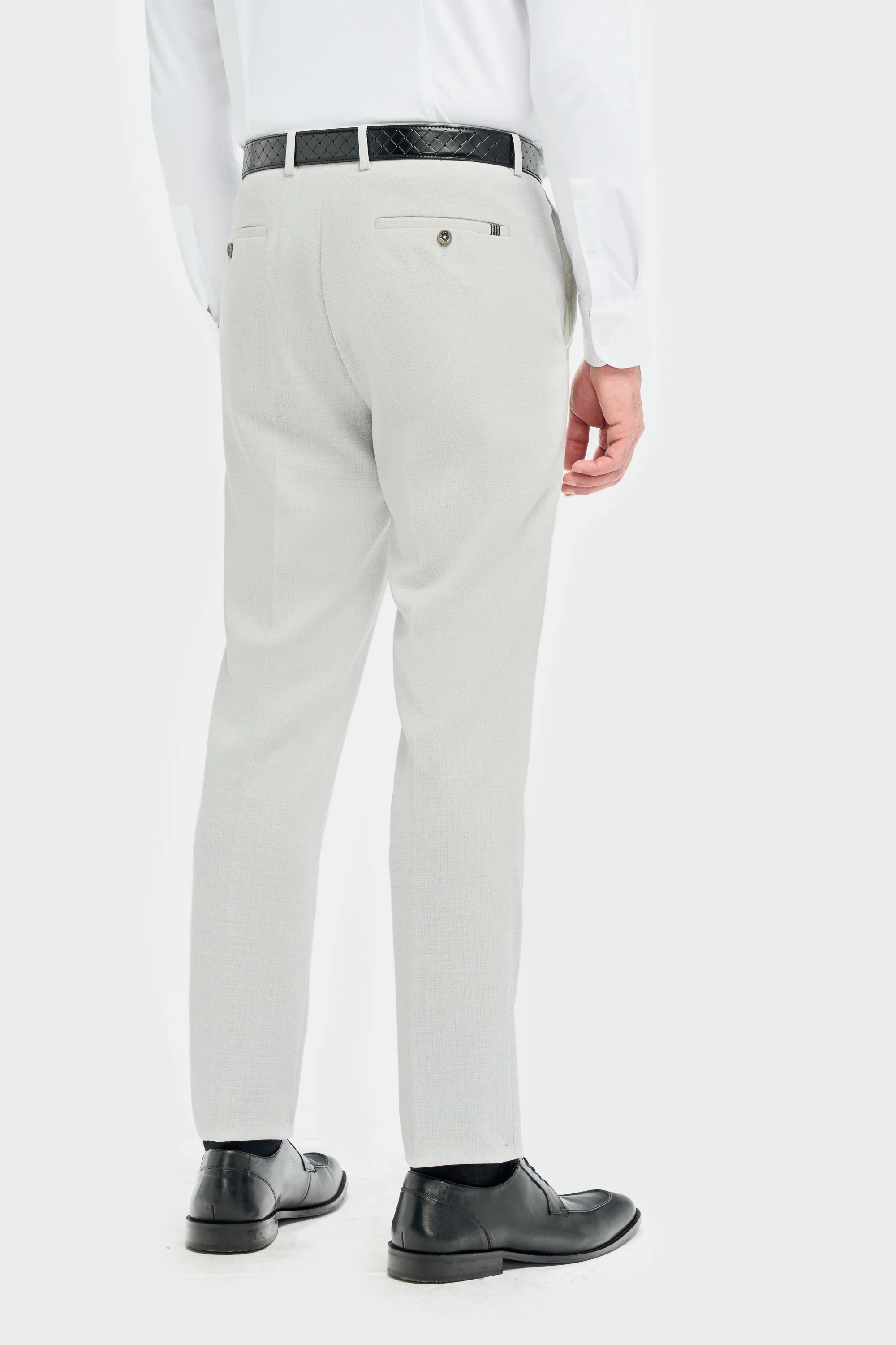 Men’s Slim Fit Textured Formal Trousers - Tropez - Slate - Image 3