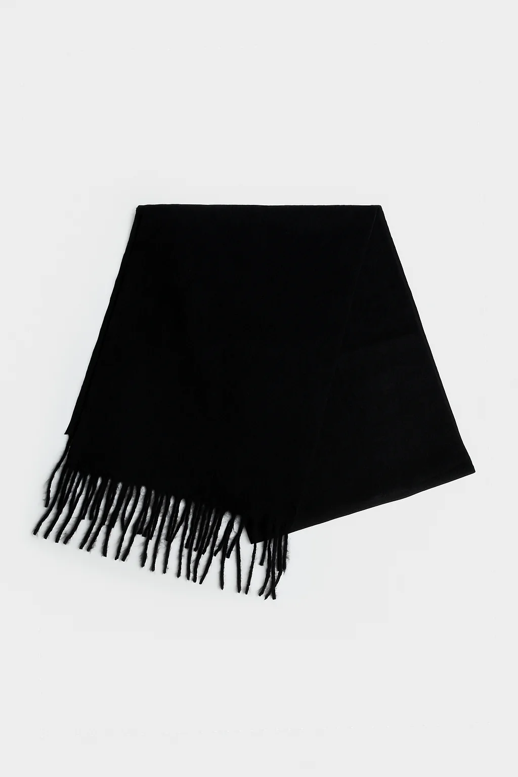 Men’s Soft Fringe Knit Scarf - Black