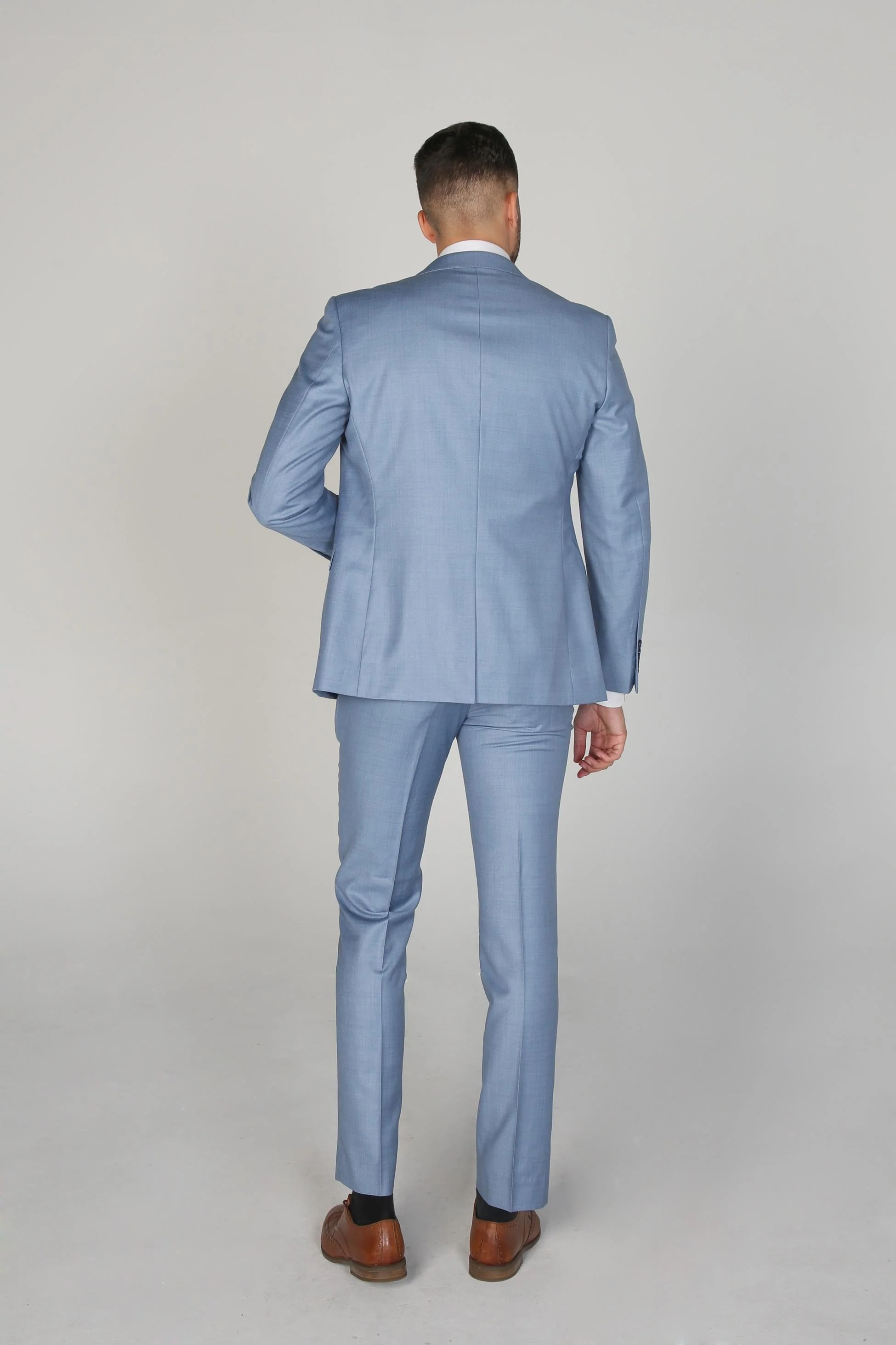 Men's Tailored Fit Formal Suit  - CHARLES - Blue - Image 4