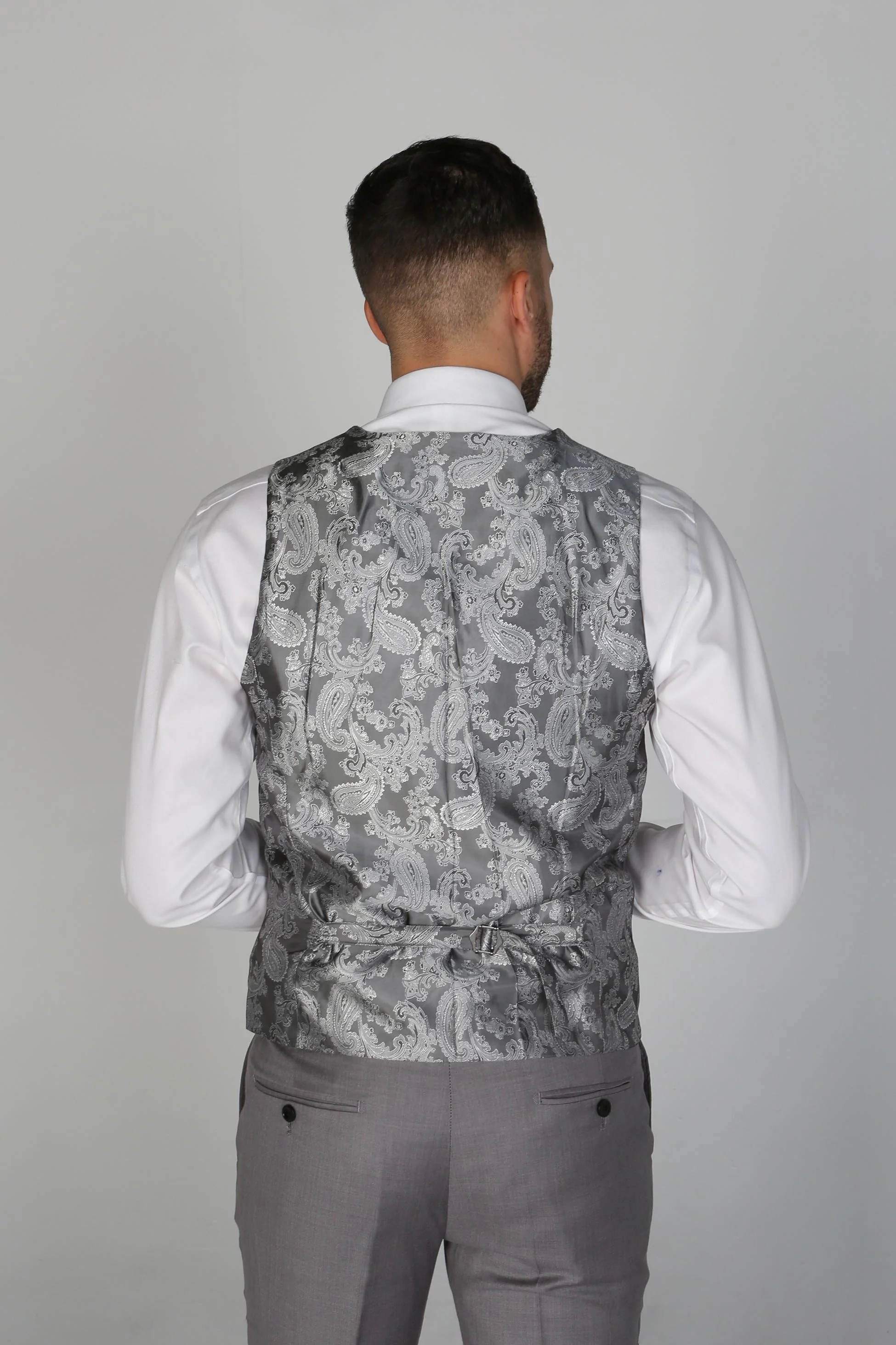 Men's Tailored Fit Formal Suit - CHARLES - Light Grey - Image 7