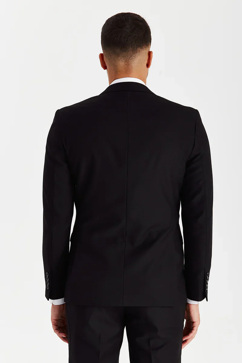 Men’s Tailored Fit Formal Blazer - Black - Image 2