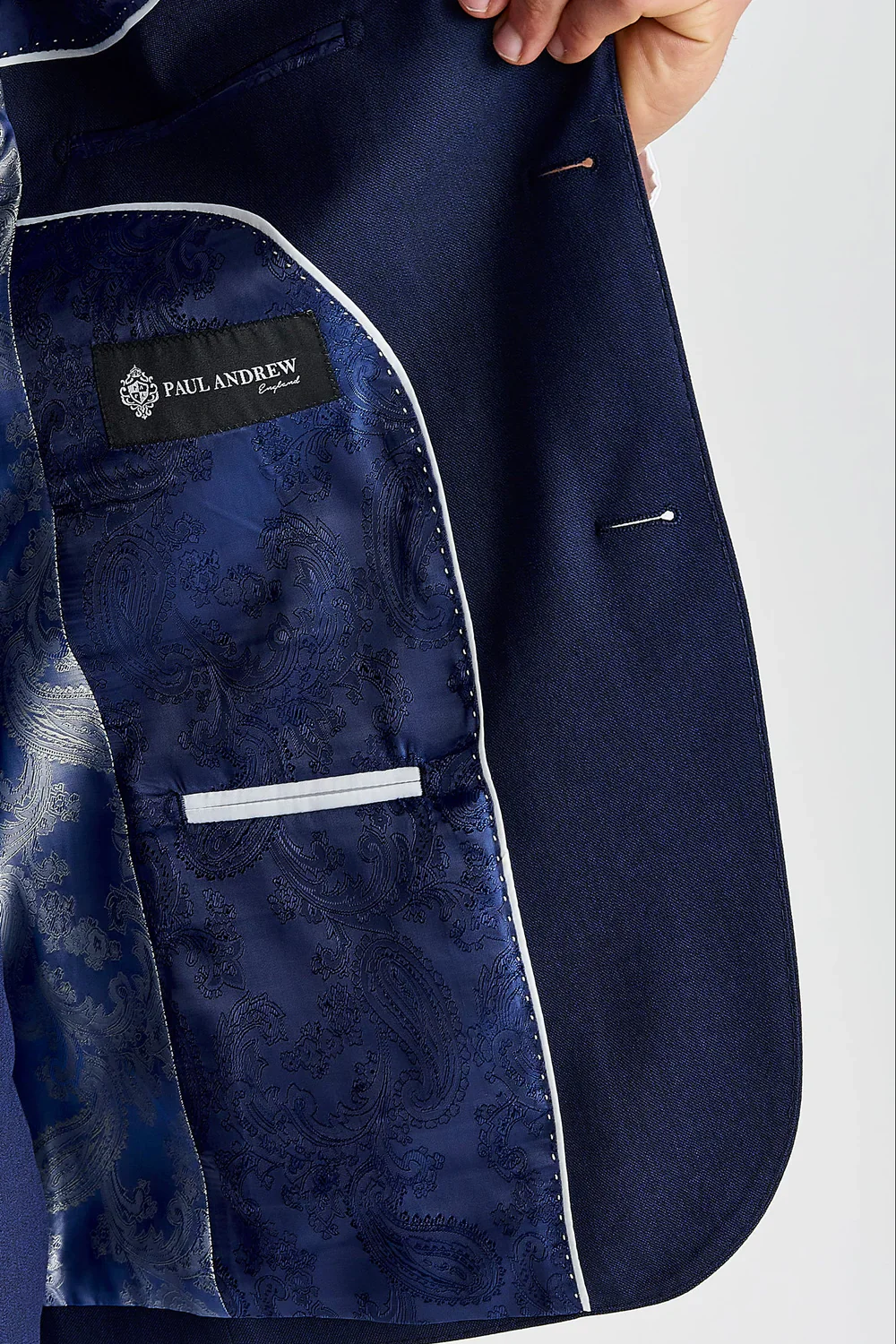 Men’s Tailored Fit Formal Suit Jacket - Belmont - Navy - Image 4