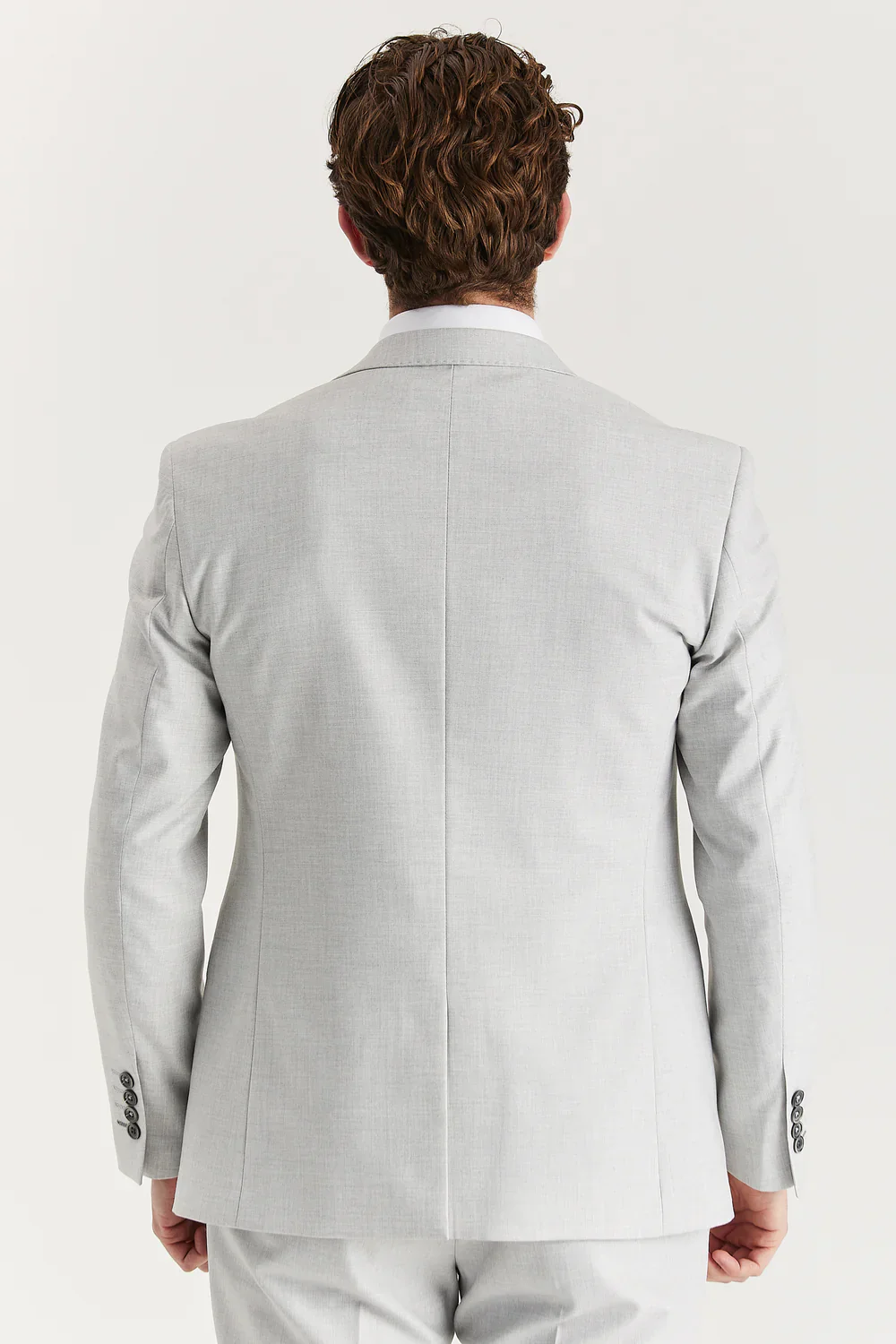 Men’s Tailored Fit Formal Suit Jacket - Belmont - Silver - Image 4