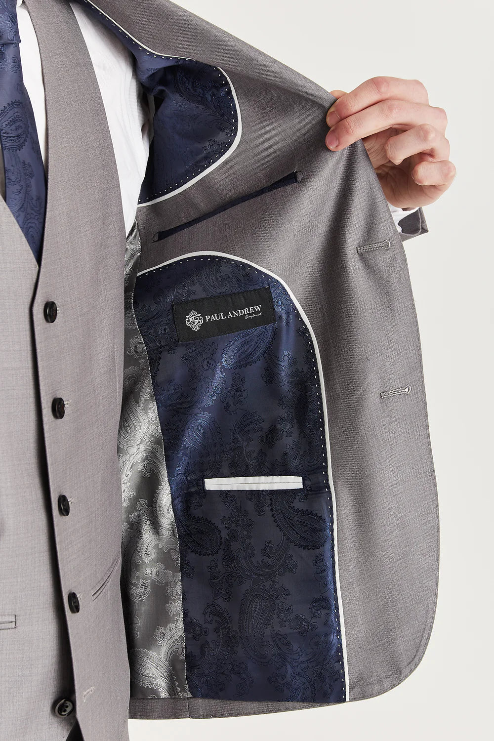 Men’s Tailored Fit Formal Suit Jacket - Edward - Grey - Image 5