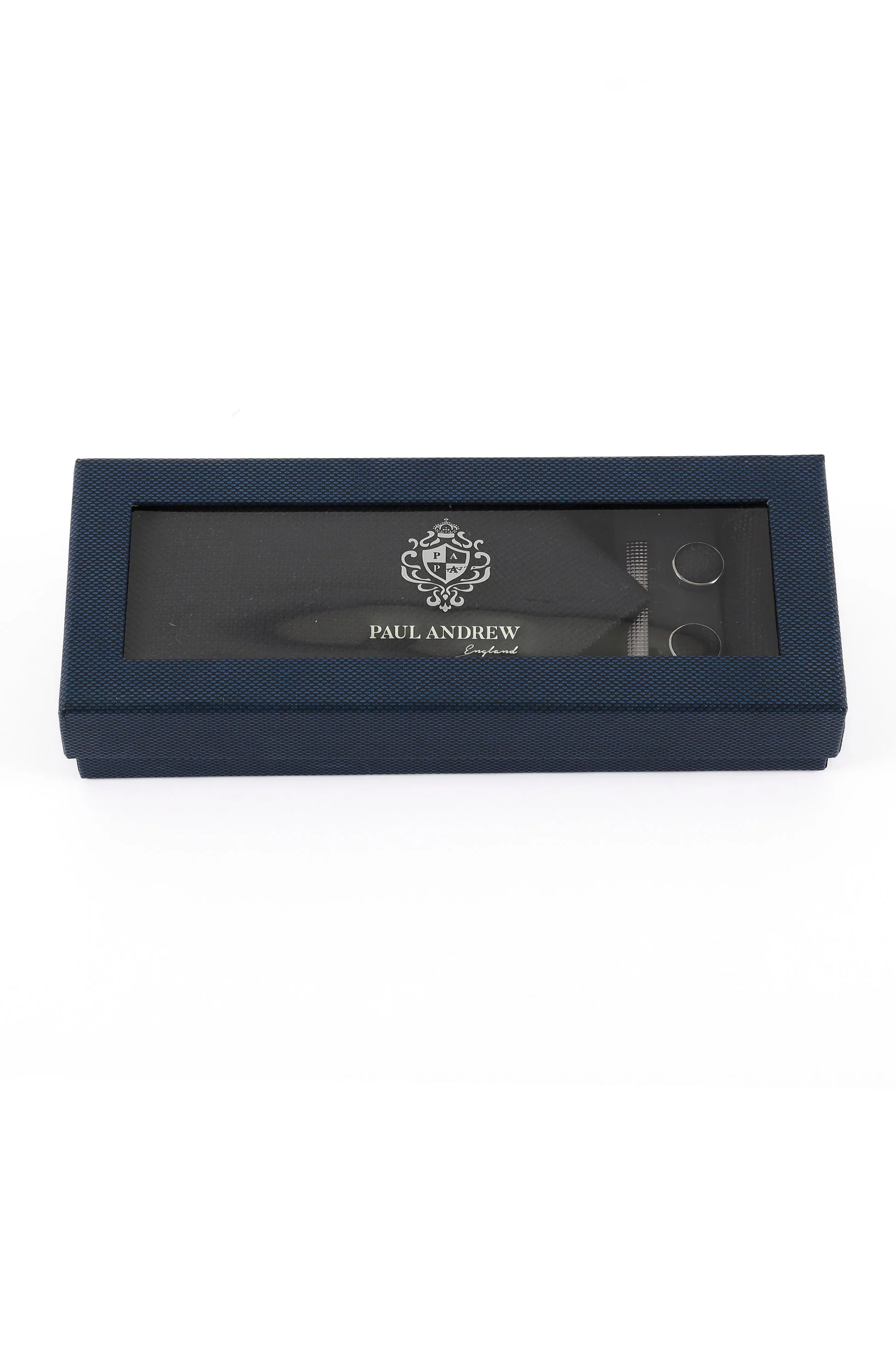 Men's Textured Tie & Cufflinks Set - Black - Image 3