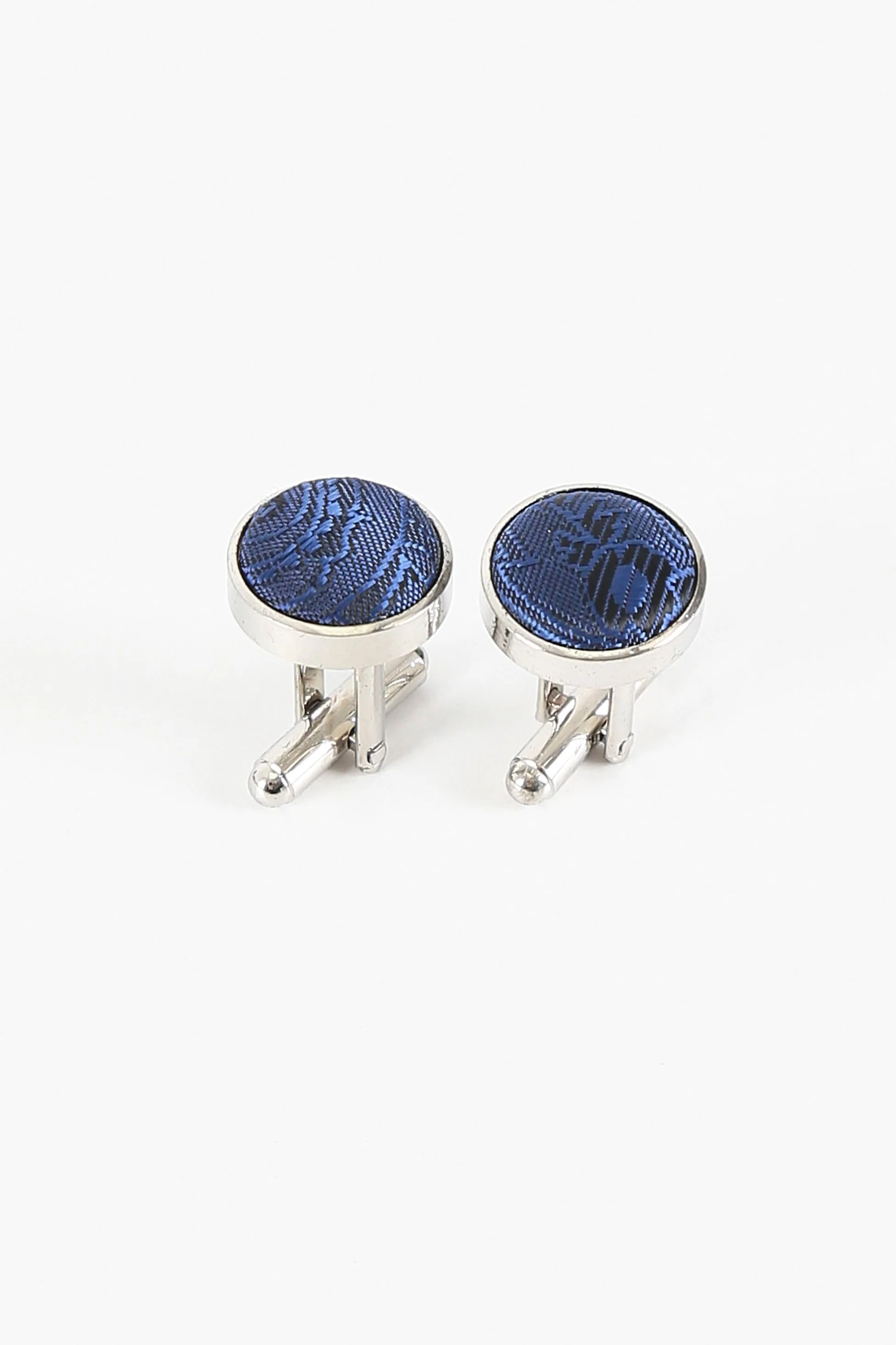Men's Paisley Tie Cufflink Set - Deep Blue - Image 6