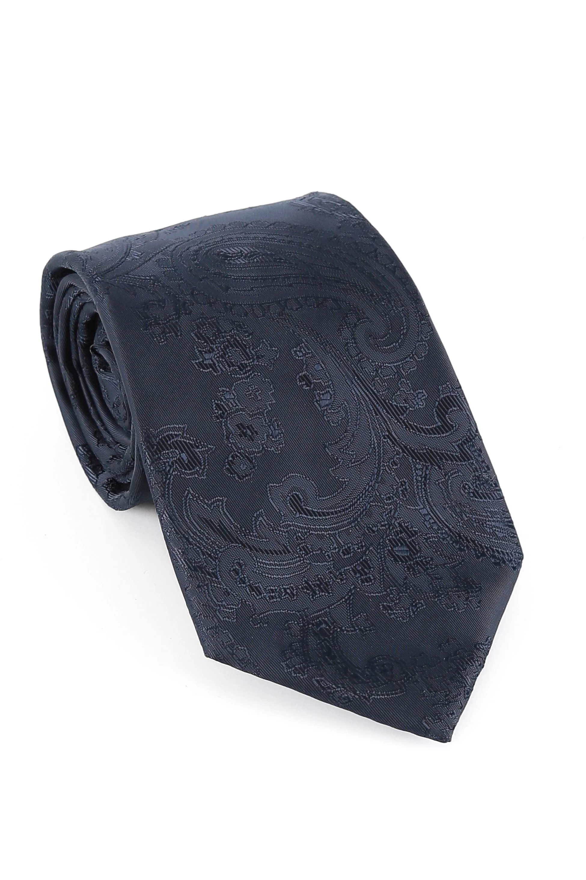 Men's Paisley Tie Cufflink Set - Navy Blue - Image 4