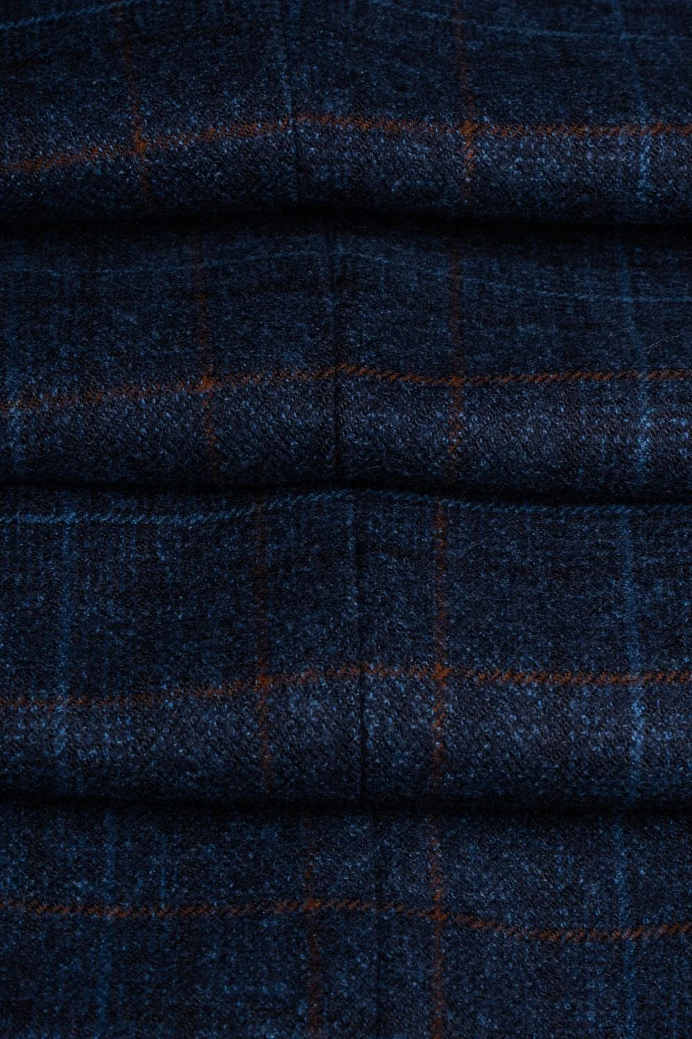 Men's Windowpane Check Tweed Blue Waistcoat - CODY - Navy Blue - Image 5