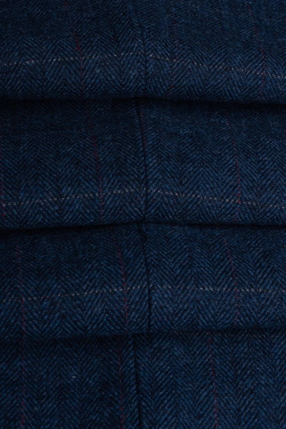 Men's Slim Fit Herringbone Tweed Suit Jacket - CARNEGI - Blue - Image 6