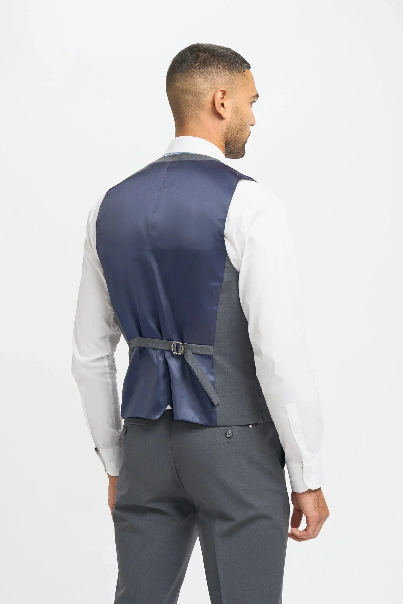 Men’s Wool 3-Piece Slim Fit Formal Suit - Bond – Charcoal Grey - Image 6