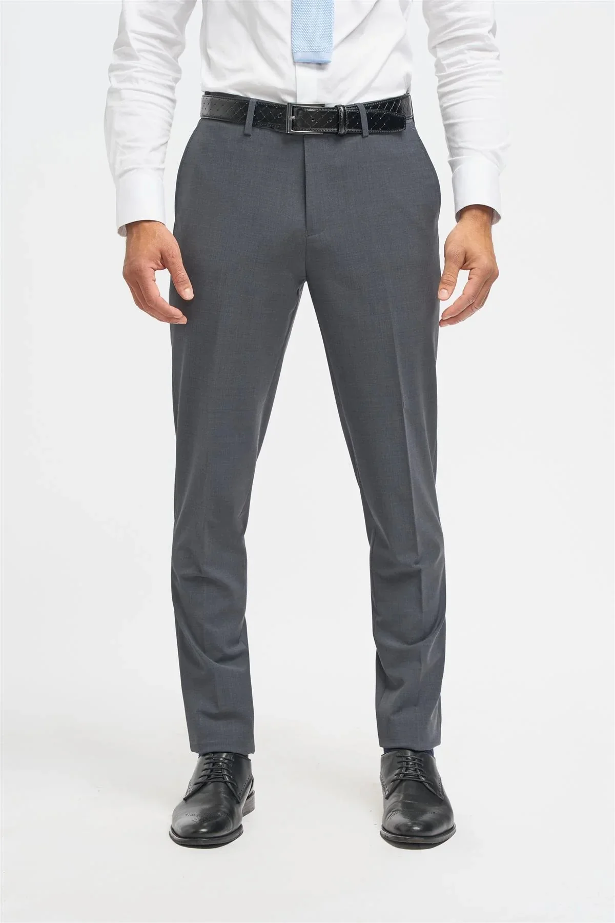 Men’s Wool 3-Piece Slim Fit Formal Suit - Bond – Charcoal Grey - Image 7