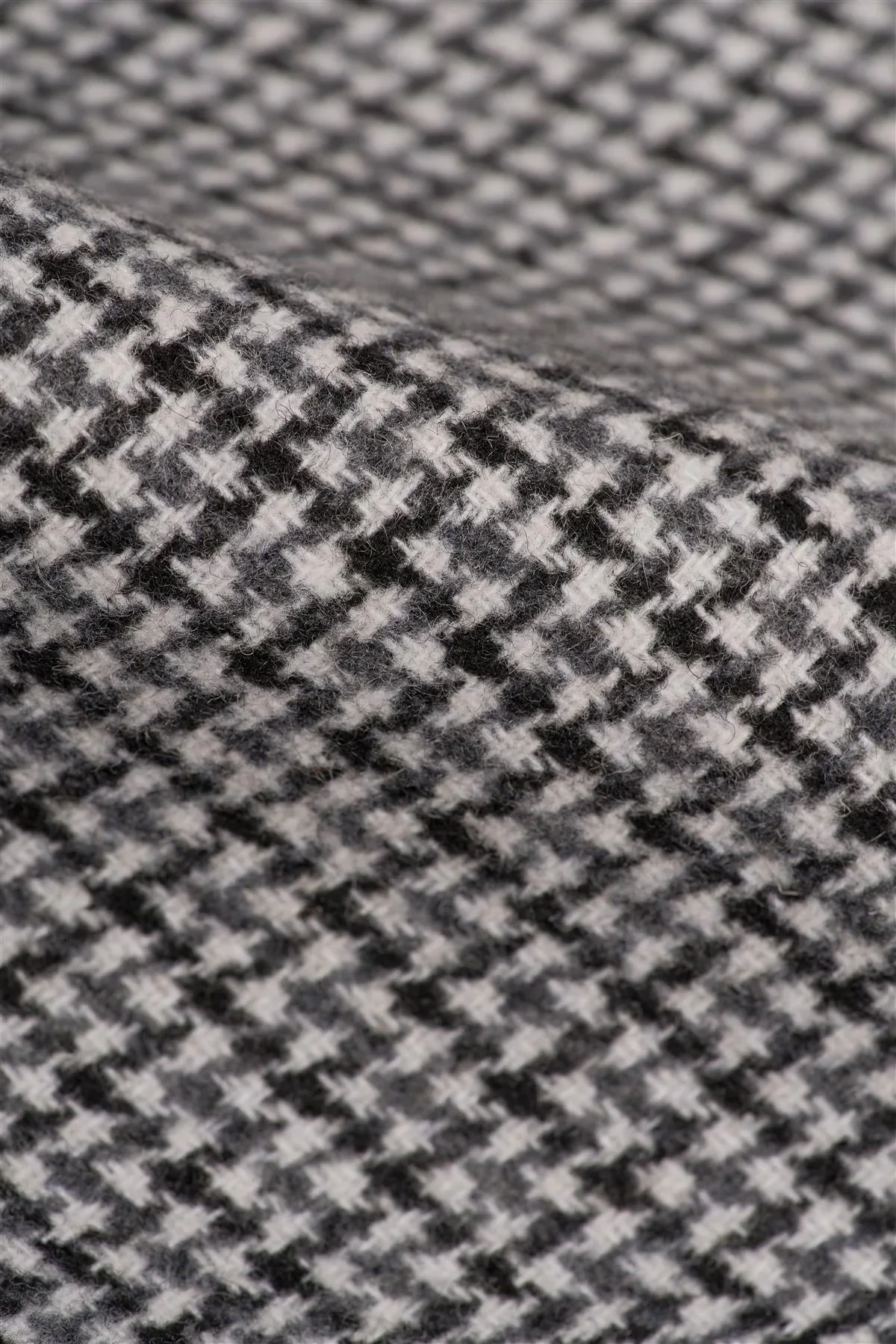 Men’s Wool Houndstooth Check Overcoat - Kerry - Grey - Image 6