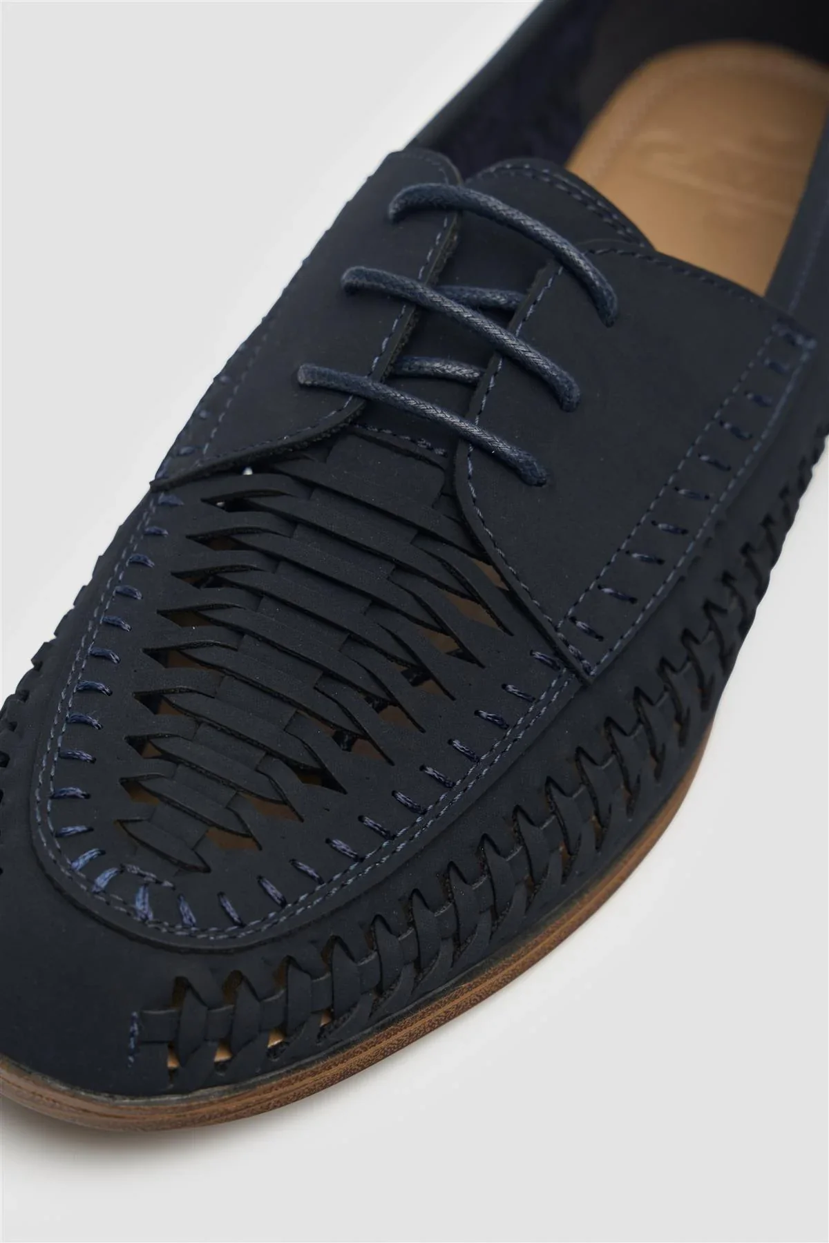 Men’s Woven Suede Dress Shoes - Calvina - Navy - Image 4