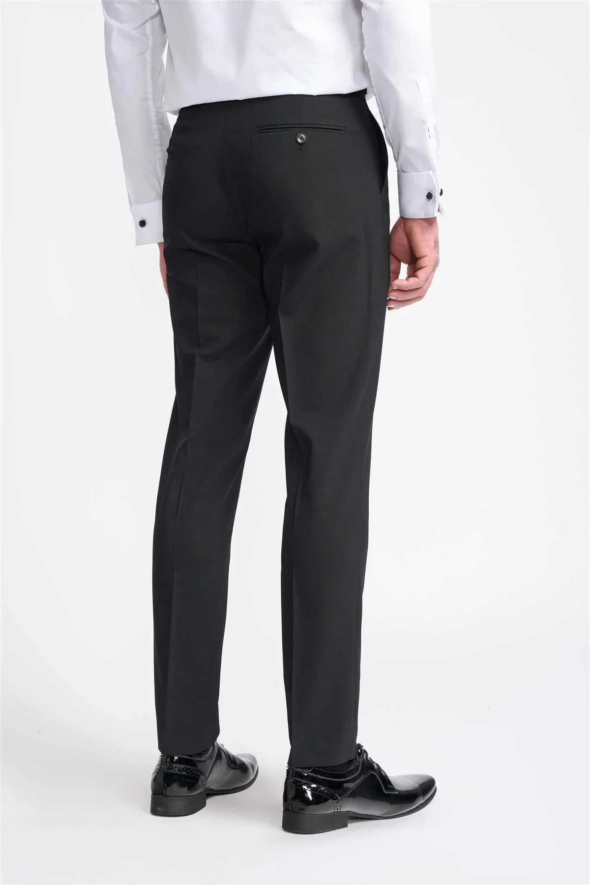Men’s Satin Lapel Double-breasted Suit – ASPEN D/B - Black - Image 6