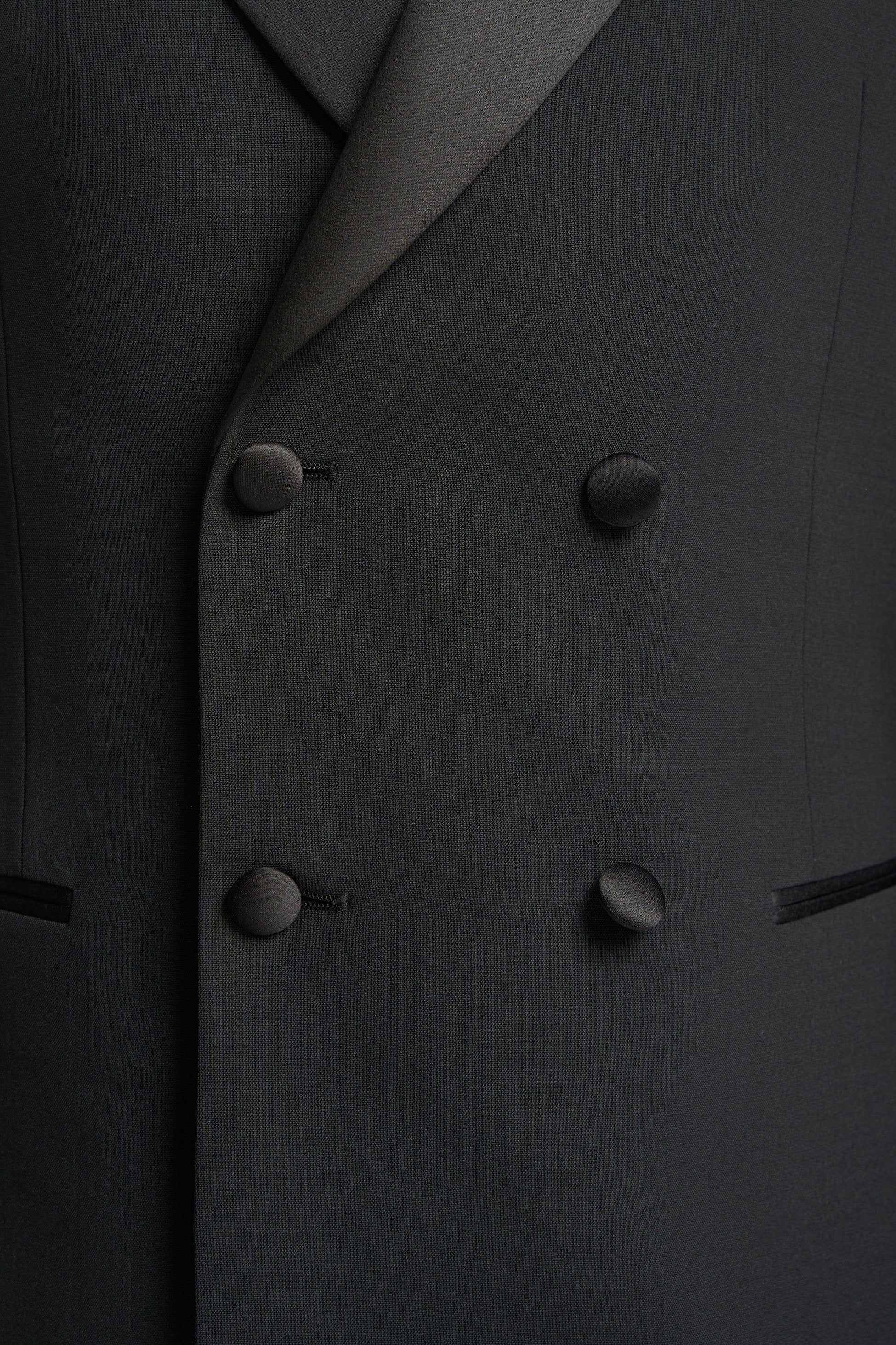 Men’s Satin Lapel Double-breasted Suit – ASPEN D/B - Black - Image 7