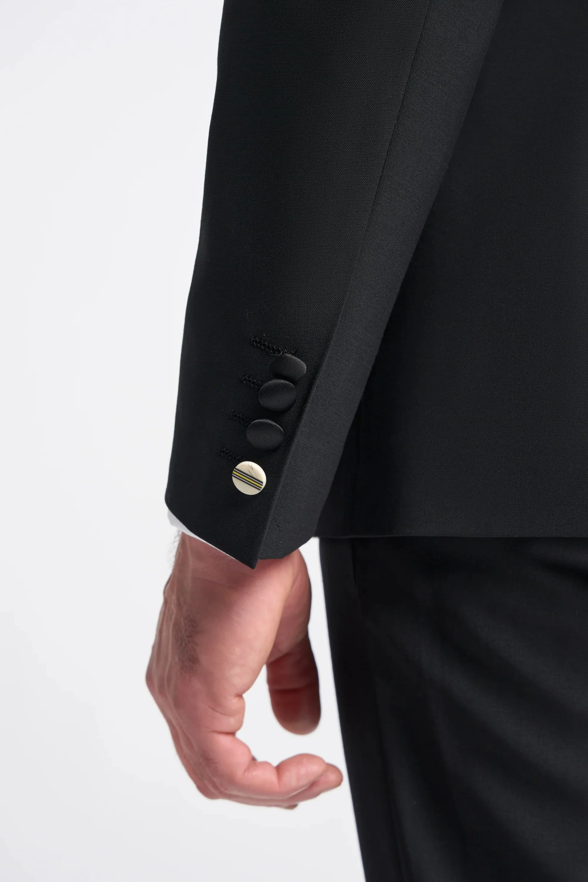 Men’s Satin Lapel Double-breasted Suit – ASPEN D/B - Black - Image 8