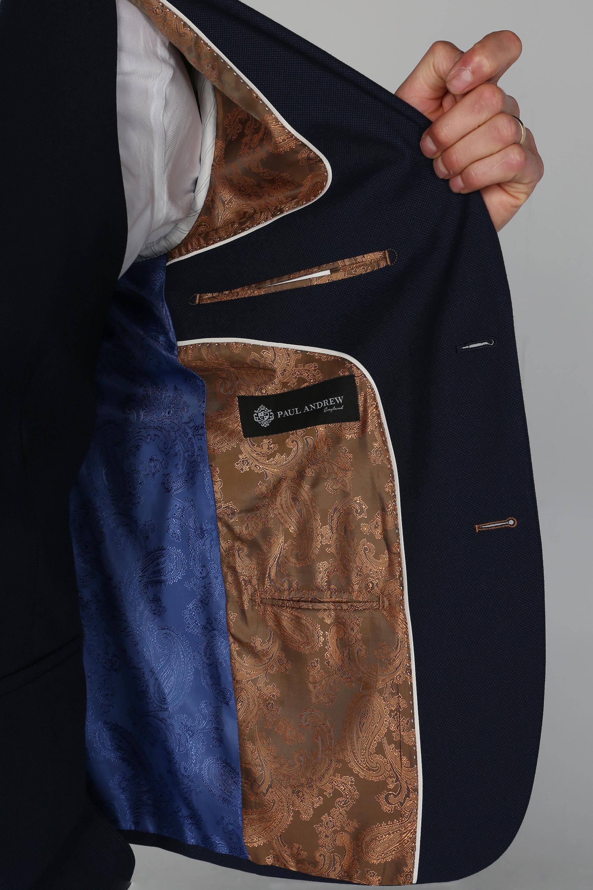 Men's Tailored Fit Suit Jacket - MAYFAIR - Navy Blue - Image 6