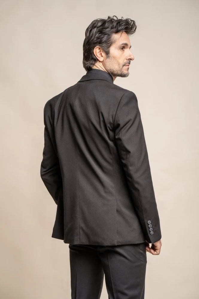 Men's Slim Fit Formal Black Suit - MARCO - Black - Image 3