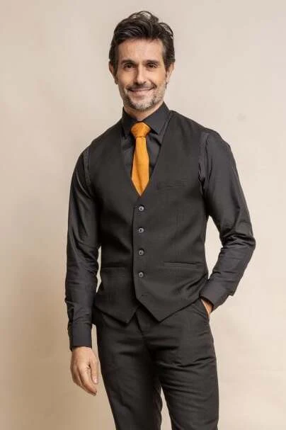 Men's Slim Fit Formal Black Suit - MARCO - Black - Image 5