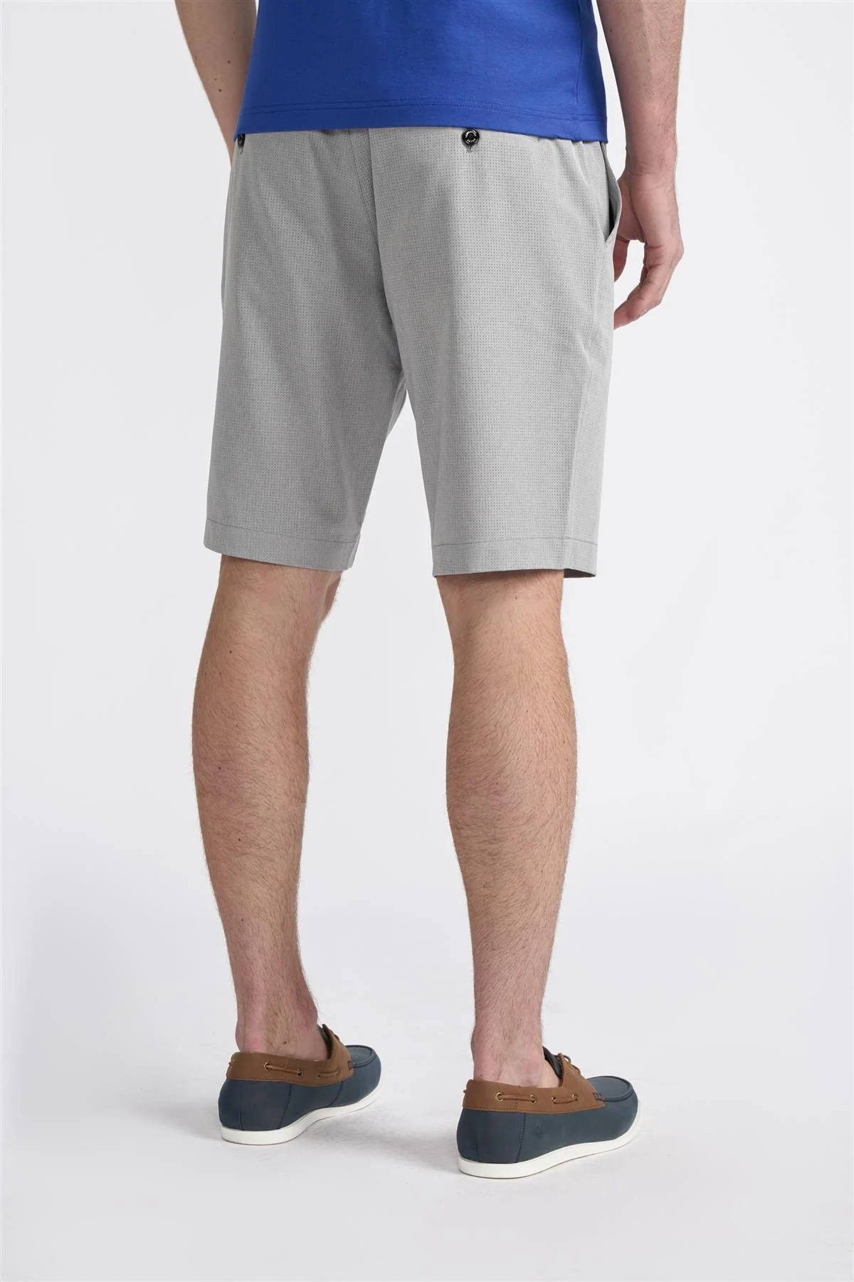 Men's Cotton Summer Essential Textured Short – DENVER - Grey - Image 3