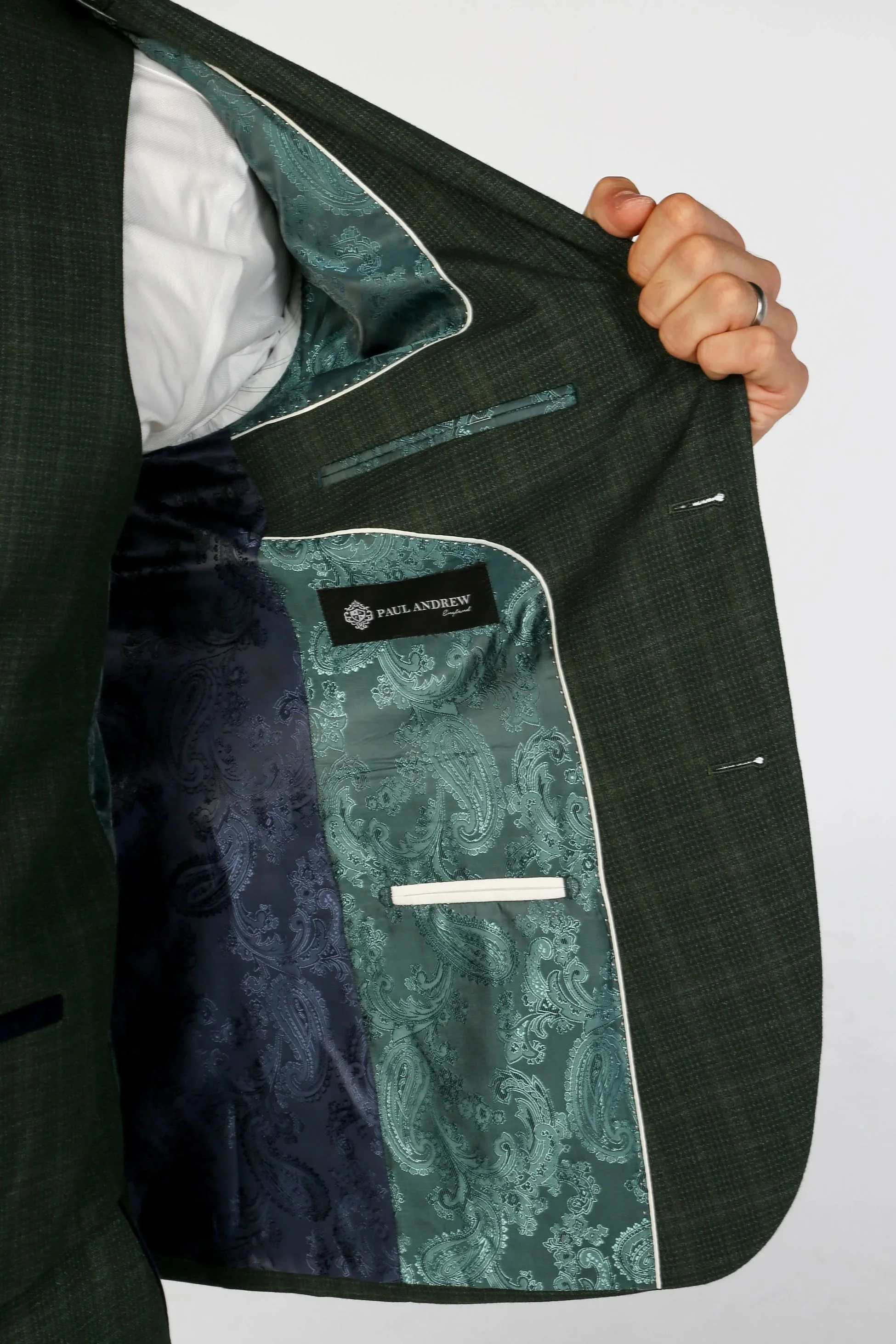 Men’s Tailored Fit Check Suit – LEO - Green - Image 5