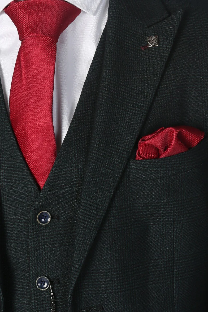 Men's Houndstooth Tweed Check Suit - JASPER Green - Green - Image 9