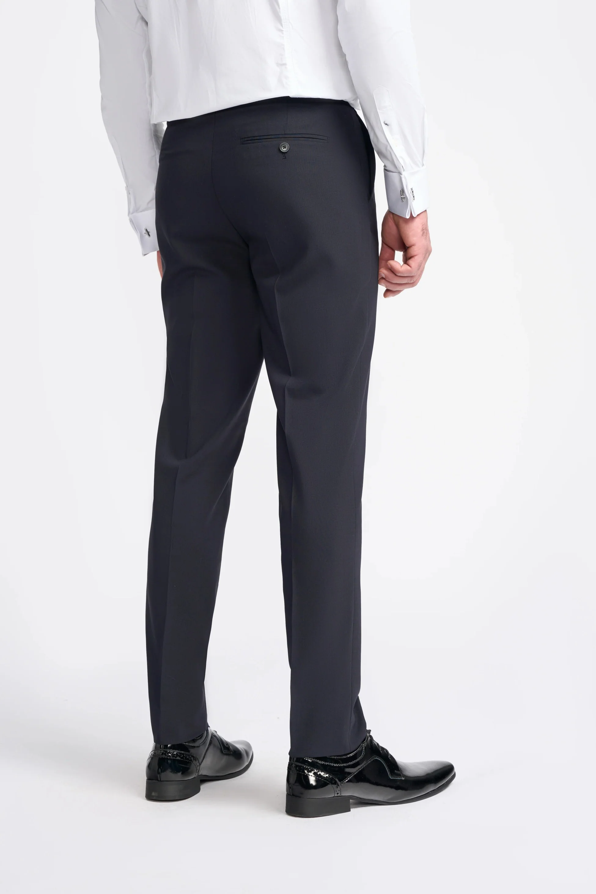 Men’s Wool Blend Formal Trousers – ASPEN W/T - Navy Blue - Image 3