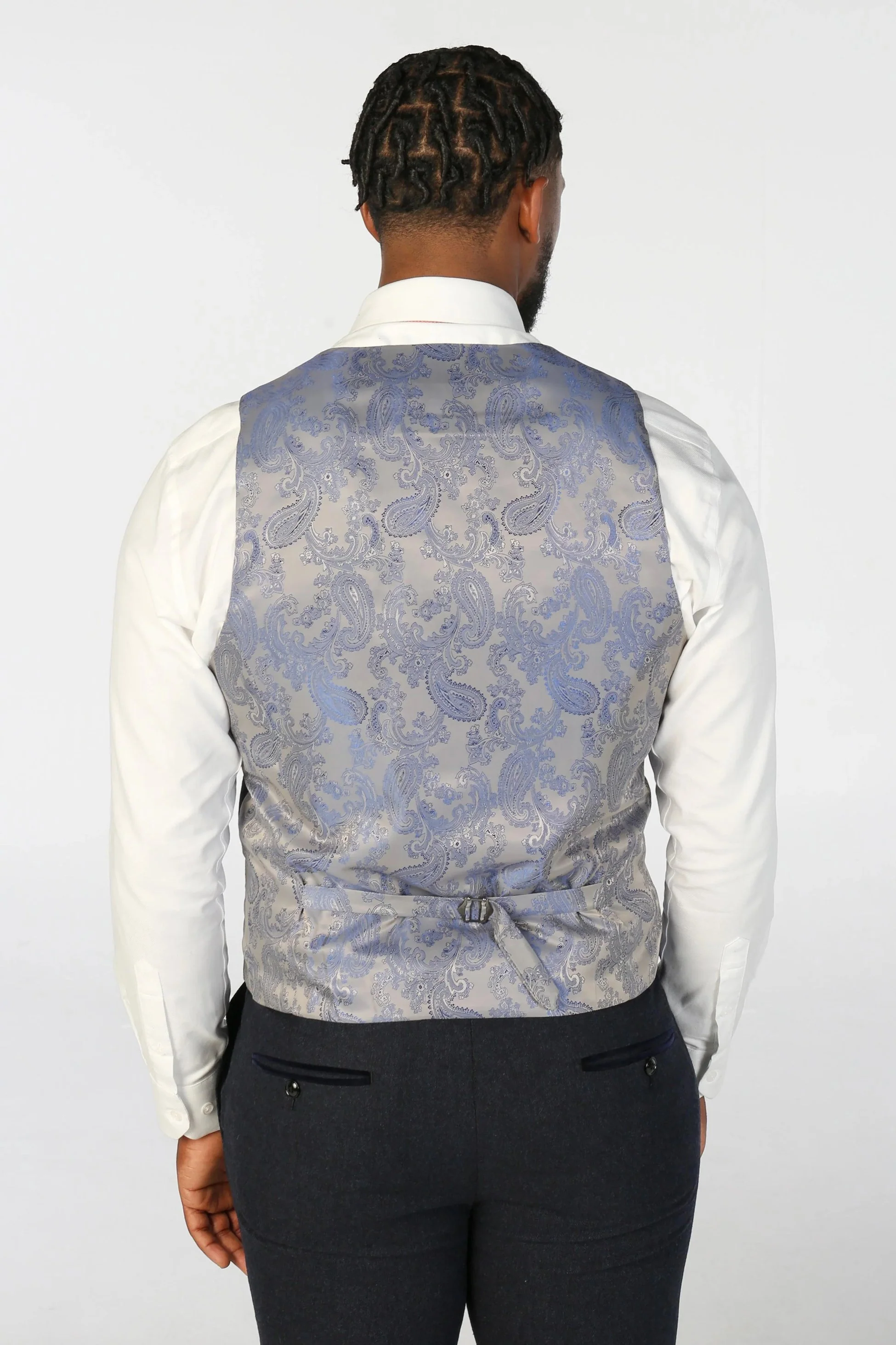 Men’s Tweed Wool Suit - OSCAR - Navy - Image 7