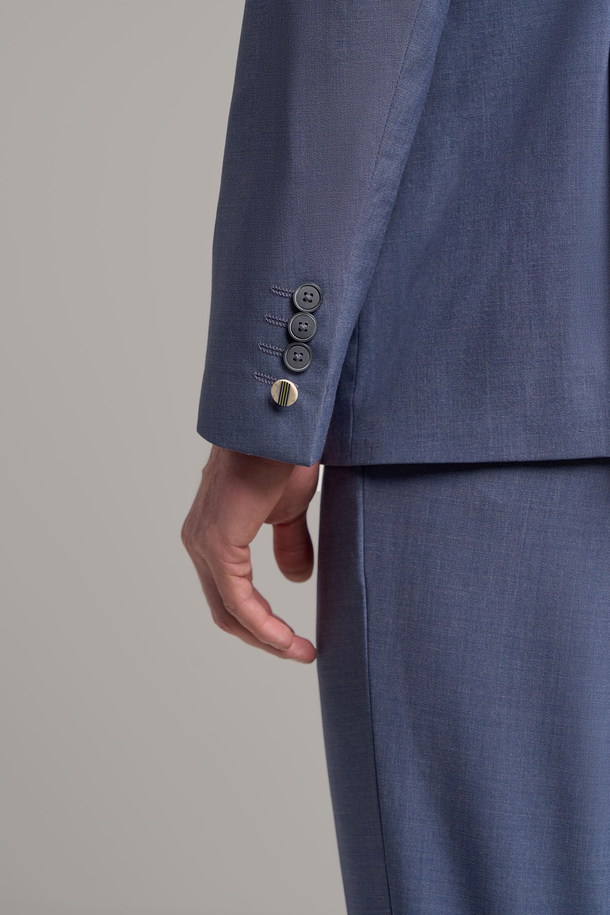 Men’s Wool Mix Double Breasted Suit Jacket – VICTORIOUS - Dove Purple - Image 4