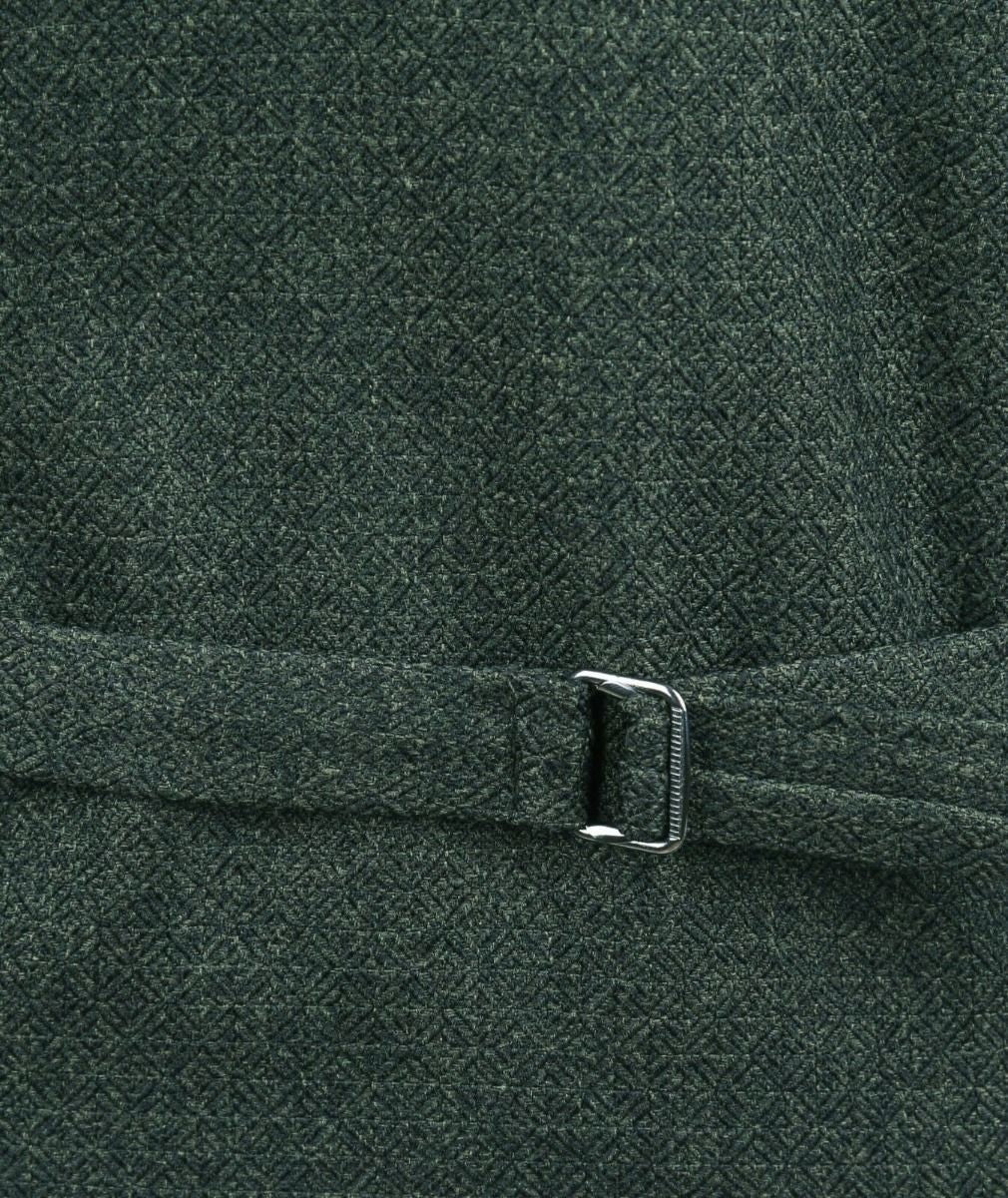Men's and Boys Herringbone Tweed Double-breasted Waistcoat - ALPINI - Green - Image 4