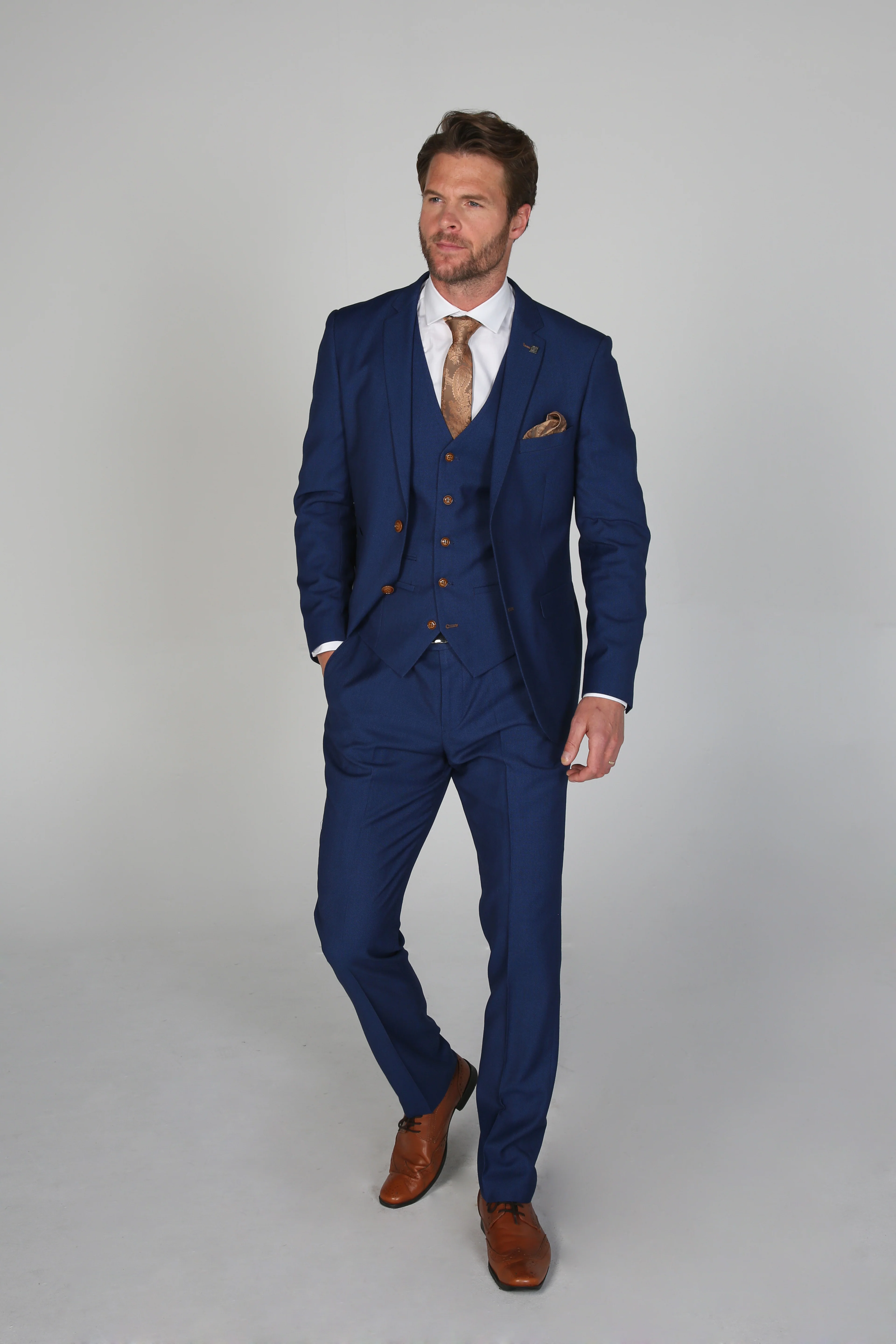 Father & Son Matching Tailored Fit 3-Piece Suit Set - Mayfair - Royal Blue - Image 3