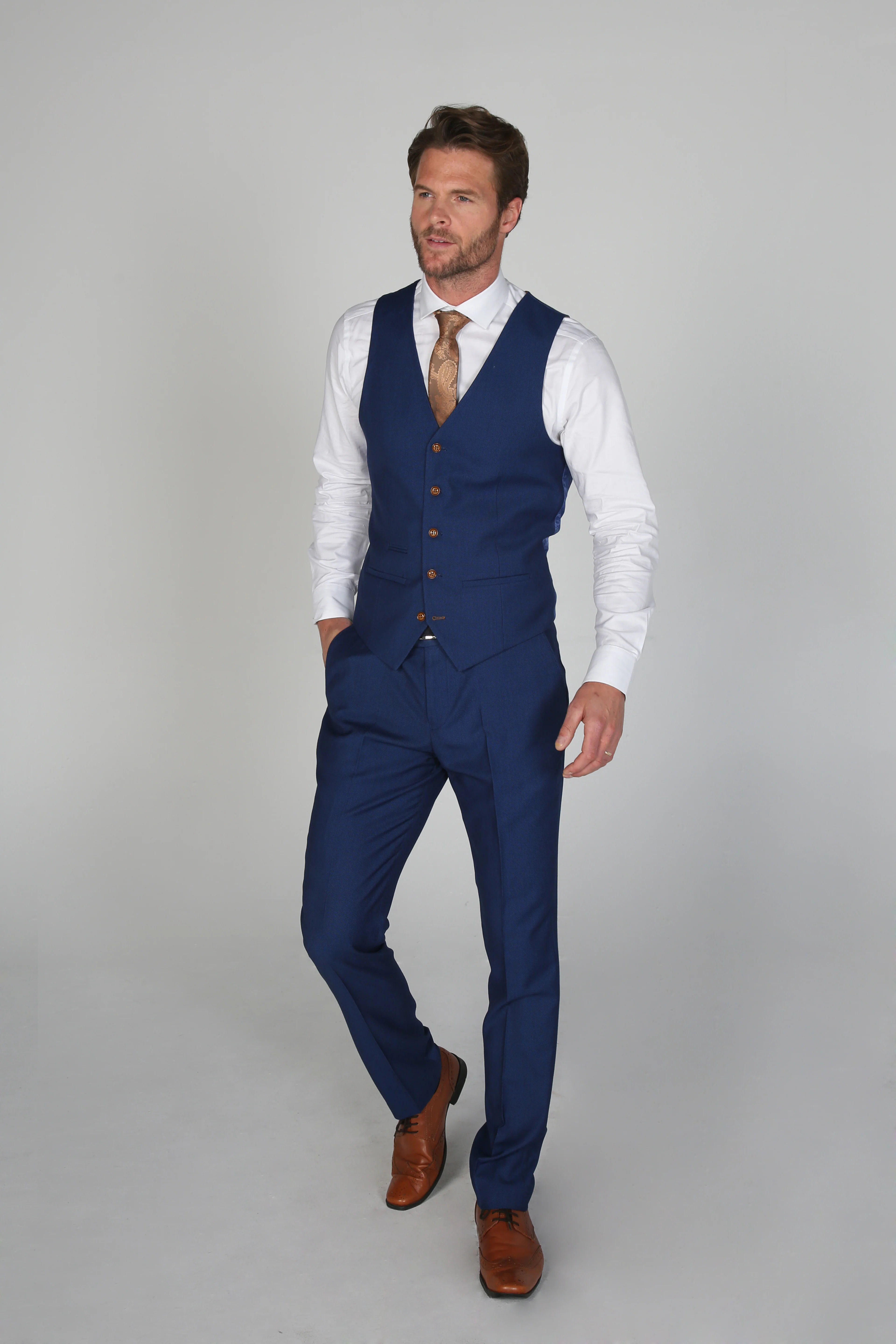 Father & Son Matching Tailored Fit 3-Piece Suit Set - Mayfair - Royal Blue - Image 6