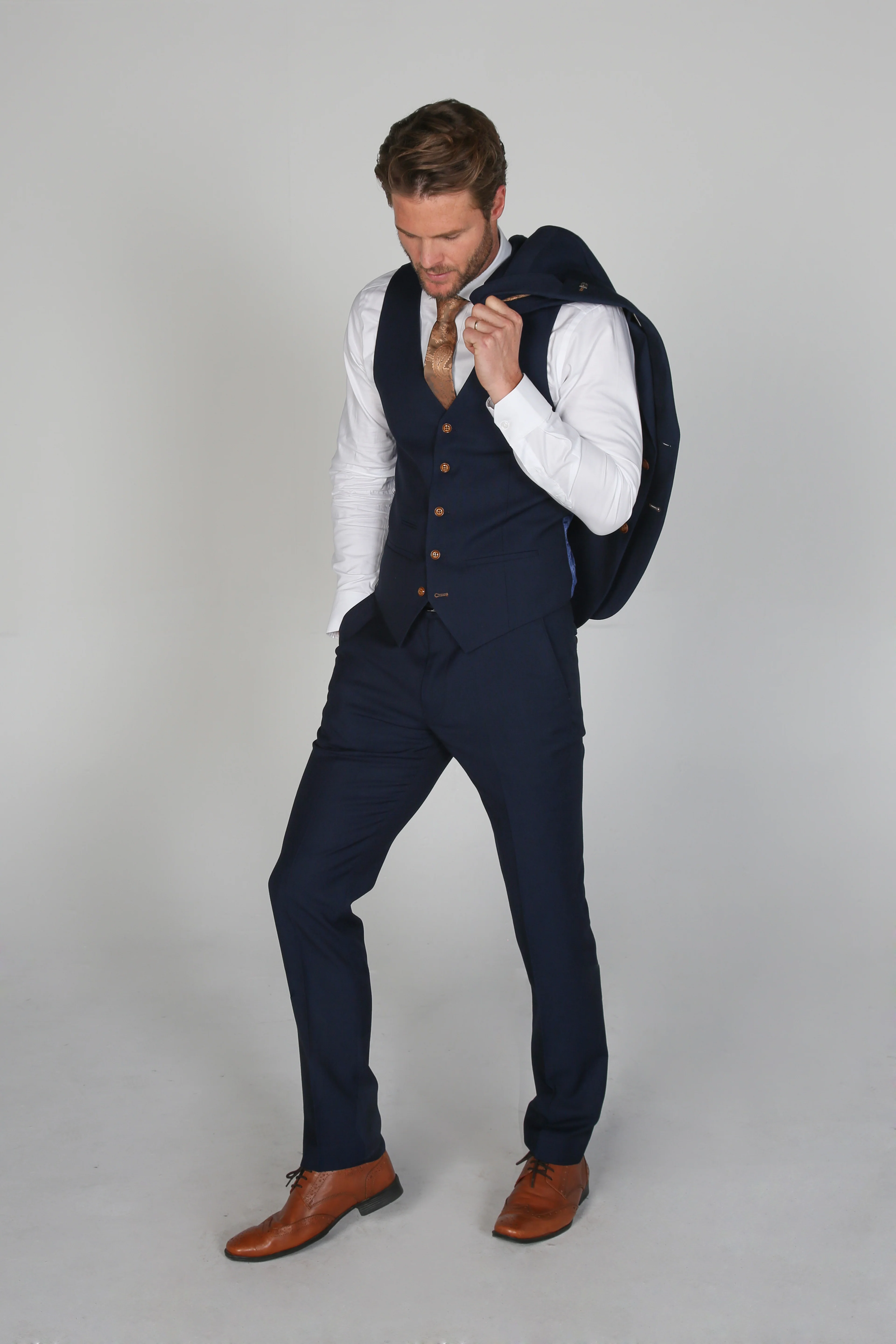 Father & Son Matching Tailored Fit 3-Piece Suit Set - Mayfair - Navy - Image 5