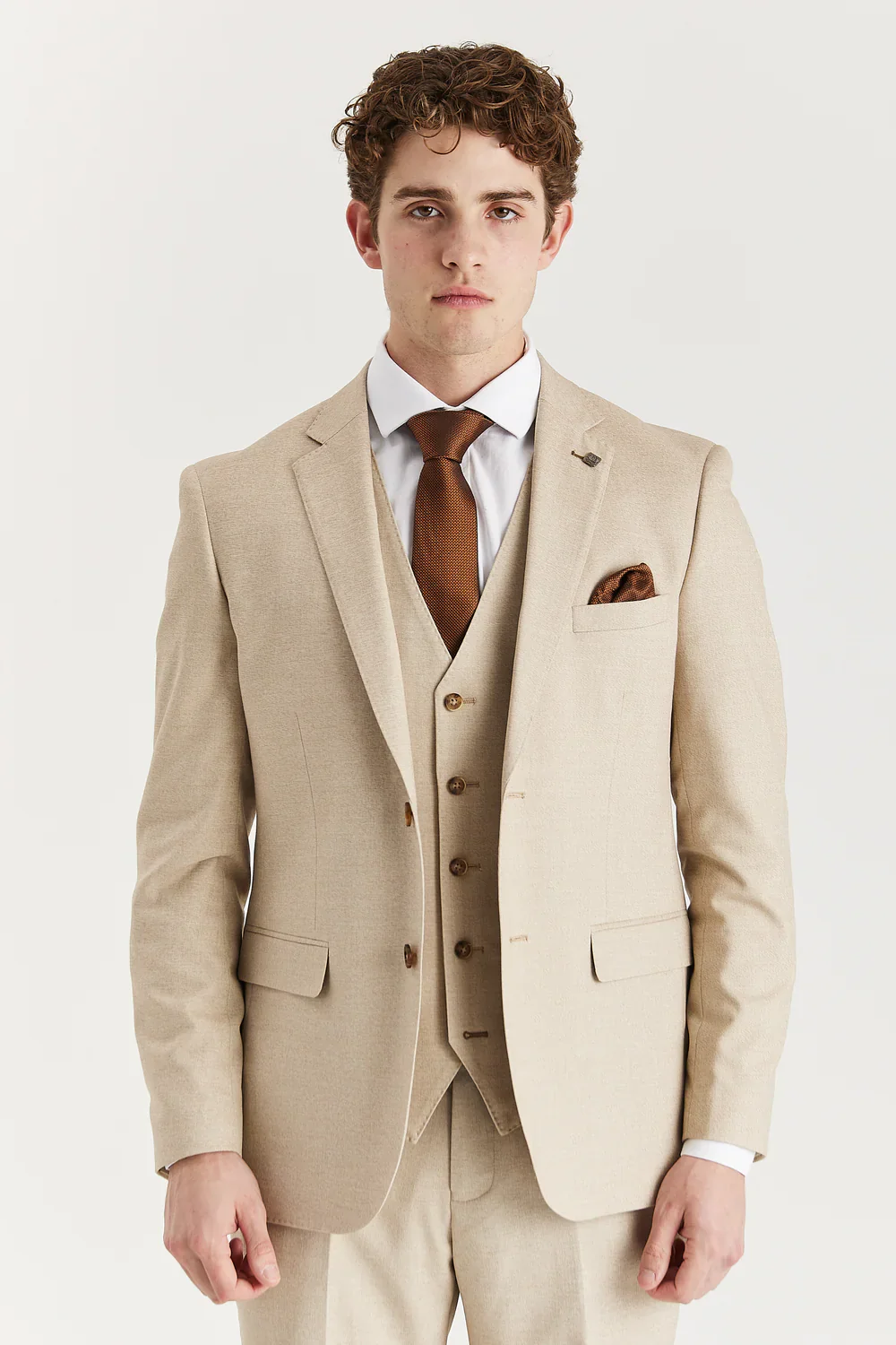 Men’s 3-Piece Tailored Fit Formal Suit - Belmont - Beige
