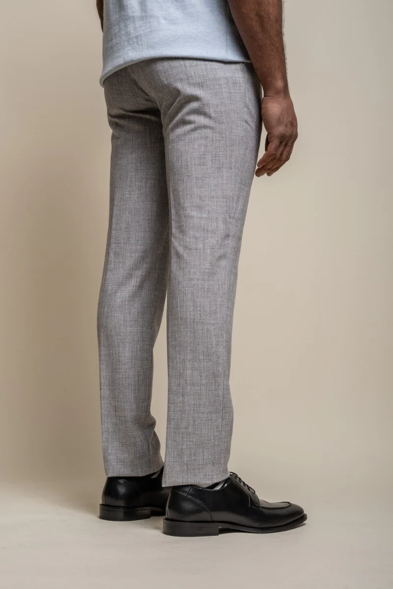 Men's Slim Fit Formal Trousers - TOKYO - Dove Grey - Image 3
